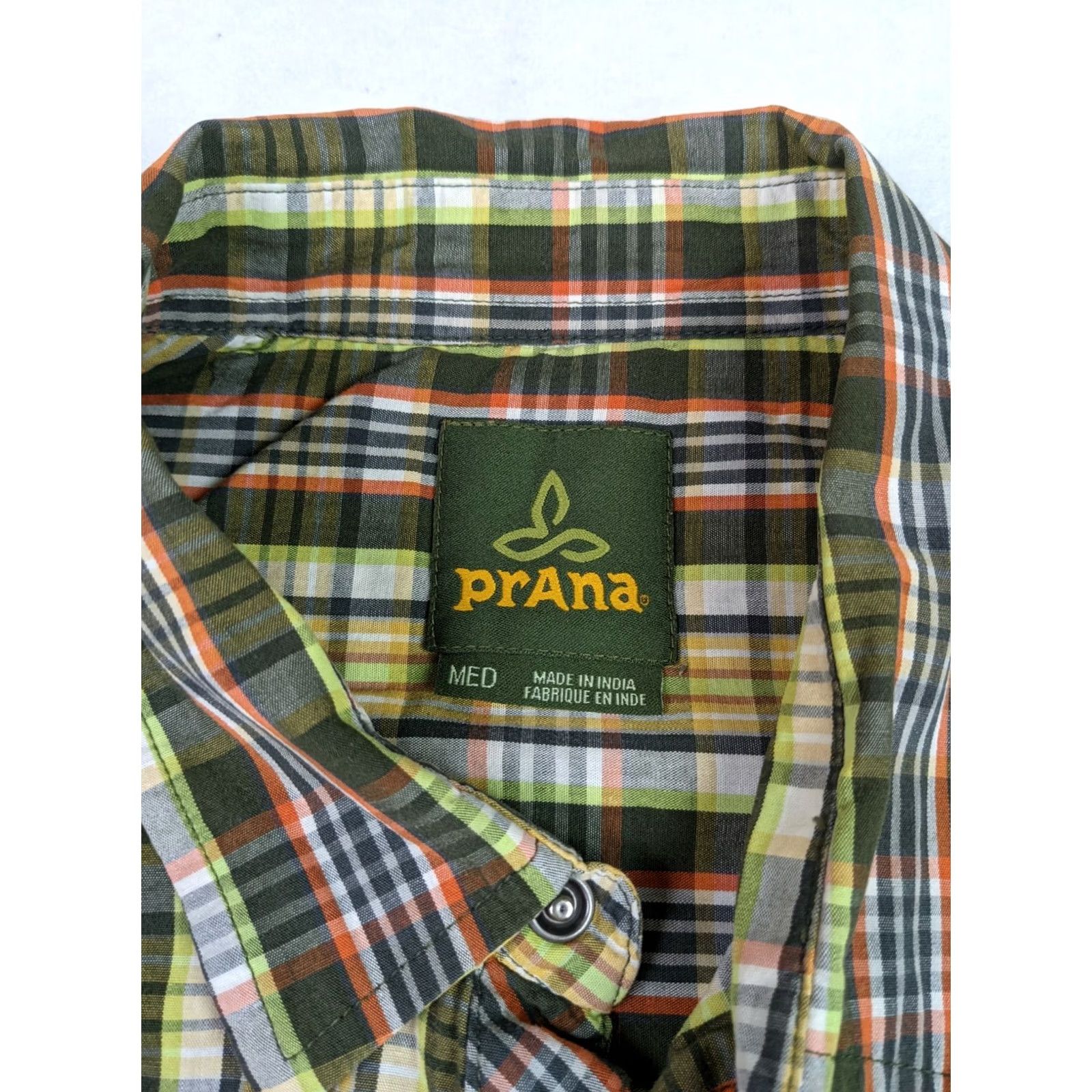 Prana prAna Men’s Plaid Button-Up Shirt 100% Organic Cotton Colorful Blue Green Size M Short Sleeve Casual Travel Size US M / EU 48-50 / 2 - 6 Thumbnail