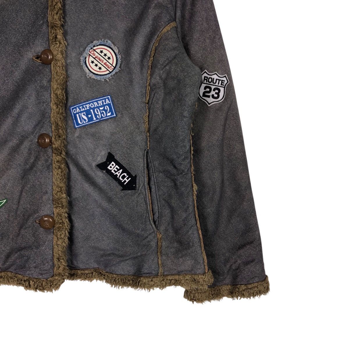 Japanese Brand Vintage Bignami Italy Shearling Patchwork Moto Jacket Size M / US 6-8 / IT 42-44 - 6 Thumbnail