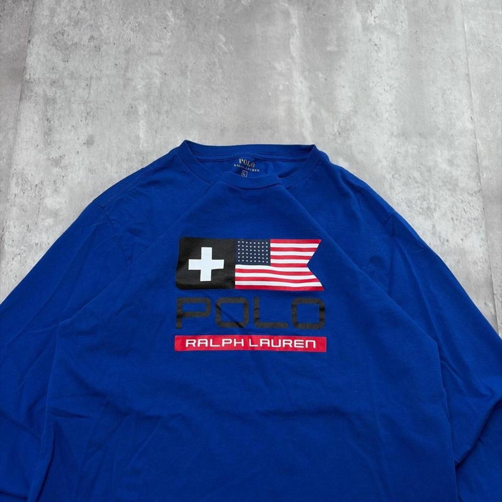 Polo Ralph Lauren Y2K Navy Polo Ralph Lauren USA Flag Long Sleeve Shirt Size US S / EU 44-46 / 1 - 3 Thumbnail