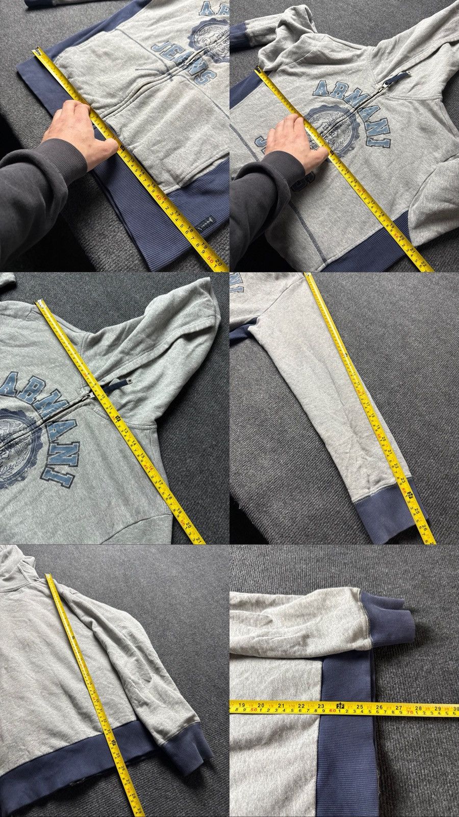 Giorgio Armani Luxury Armani Jeans AJ Faded Zip Hoodie Y2K Logo Sweatshirt Size US M / EU 48-50 / 2 - 24 Thumbnail