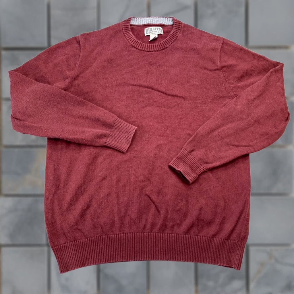 Vintage Duluth Sweater Mens XLT Maroon Red Strongarm Cotton Crewneck Knit Pullover Shirt Size US XL / EU 56 / 4 - 1 Thumbnail
