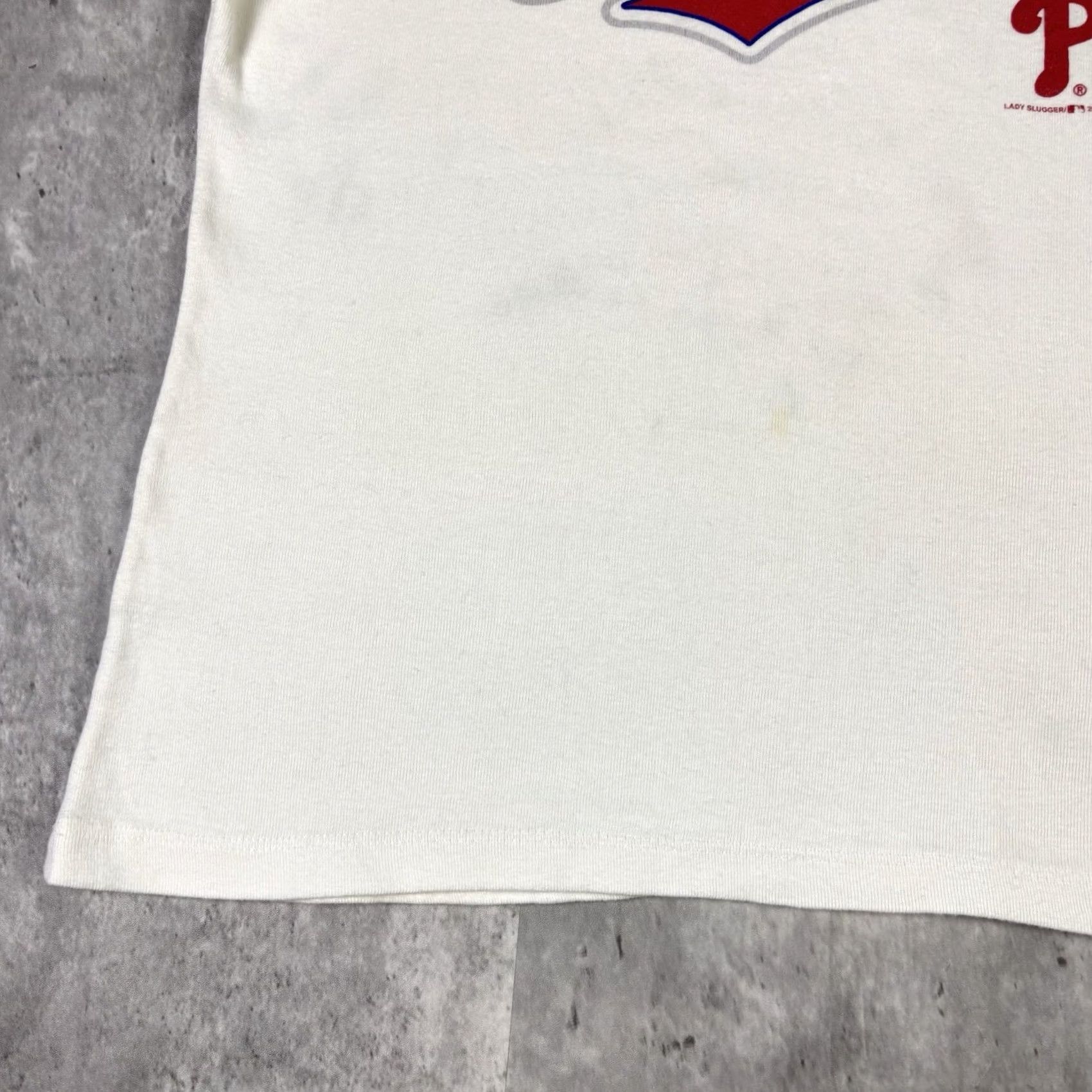 MLB Philadelphia Phillies 2008 World Series Champs MLB Womens Crop Top Shirt Large White Stitch Size L / US 10 / IT 46 - 6 Thumbnail