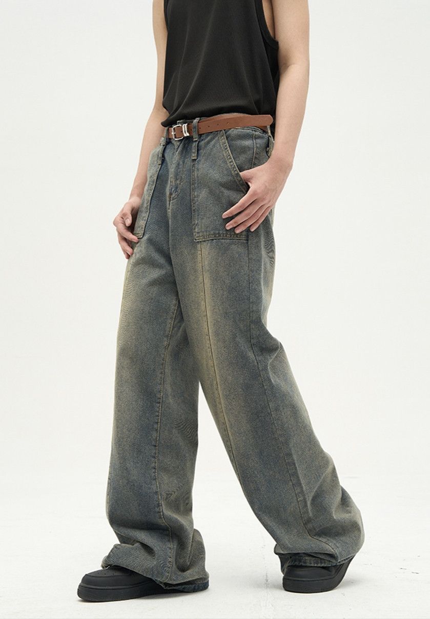 Japanese Brand × Jean Washed Distressed Jeans Loose Spliced Size US 26 / EU 42 - 6 Thumbnail