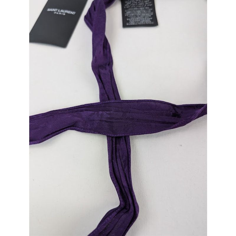 Saint Laurent Paris o1rshd1 Q:4 / Size: OS / Foulard Cravate Cour Scarf Purple Size ONE SIZE - 7 Thumbnail