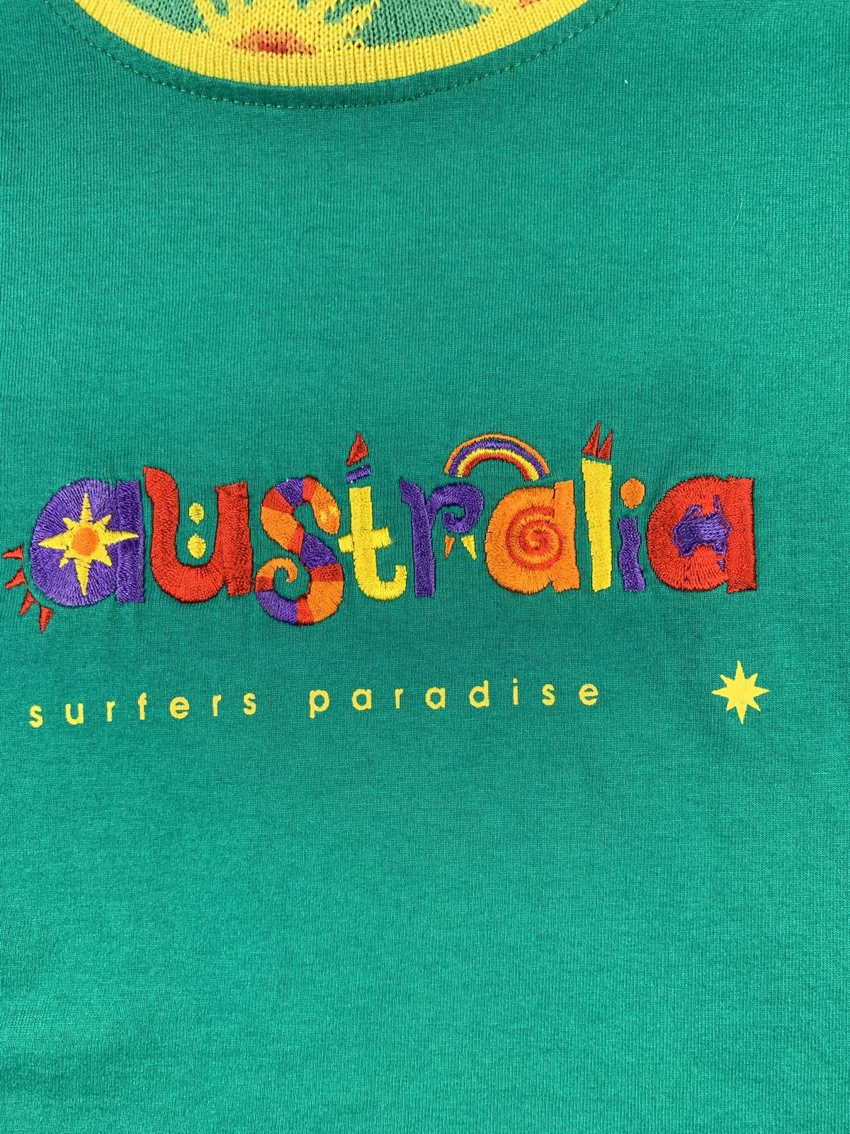Japanese Brand 2000s Australia Multicolor Embroidered Ringer Baby Tee Size XS / US 0-2 / IT 36-38 - 4 Thumbnail
