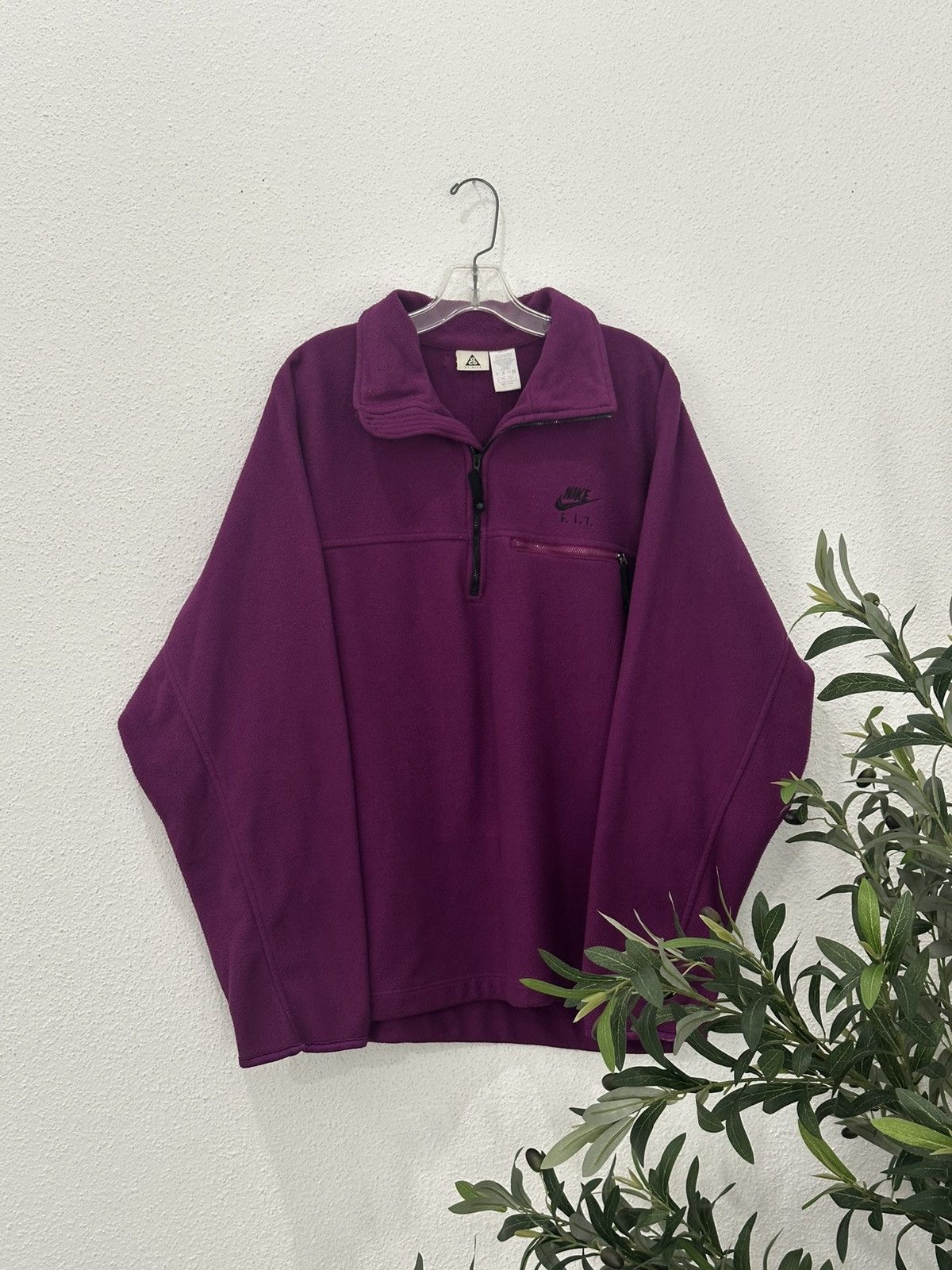 Nike ACG Vintage 90s Nike F.I.T. ACG Purple 1/4 Zip Pullover Fleece L Size US L / EU 52-54 / 3 - 1 Thumbnail