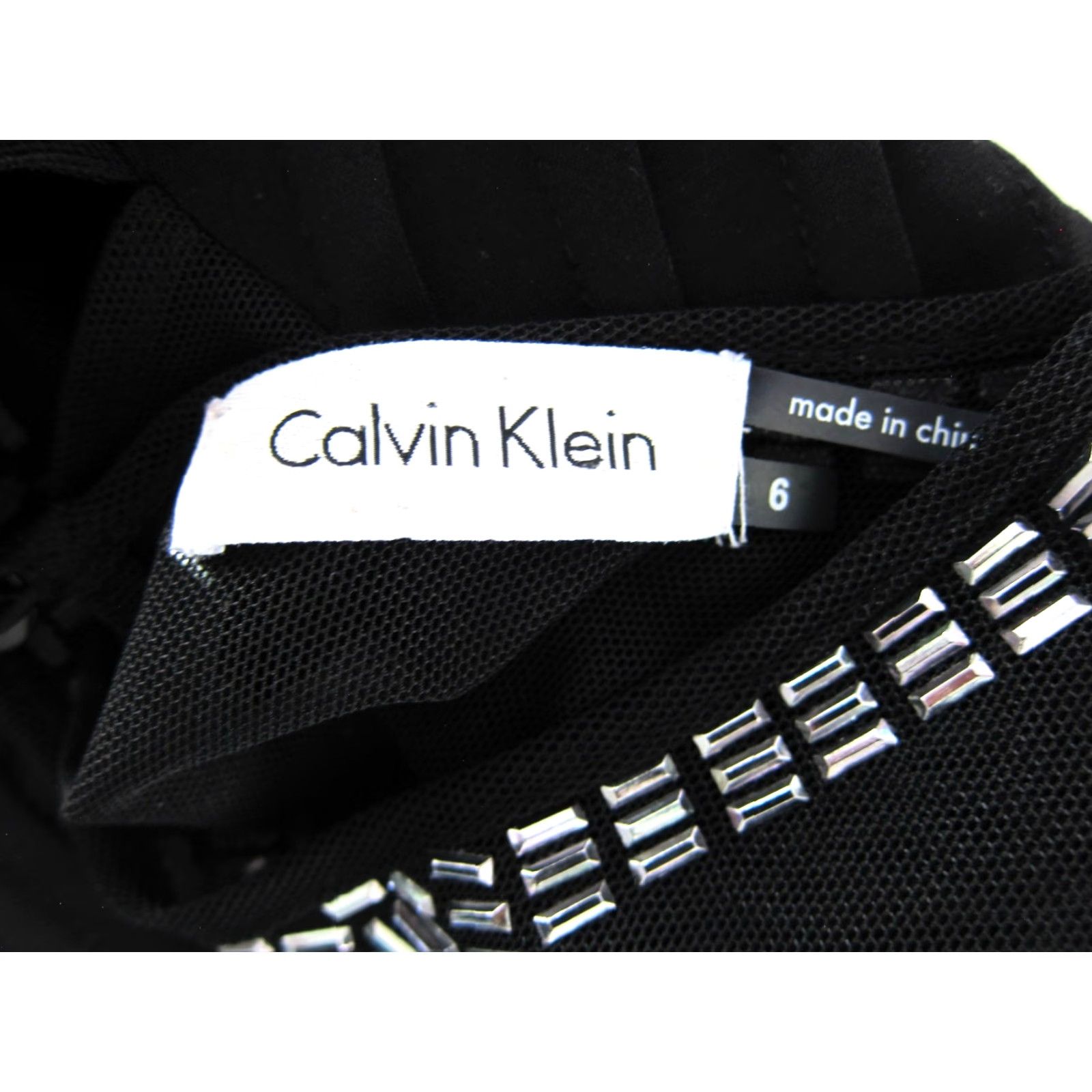 Calvin Klein Calvin Klein Classic Black Layered Beaded Neck Cocktail Party Dress 6 Womens Size M / US 6-8 / IT 42-44 - 3 Thumbnail