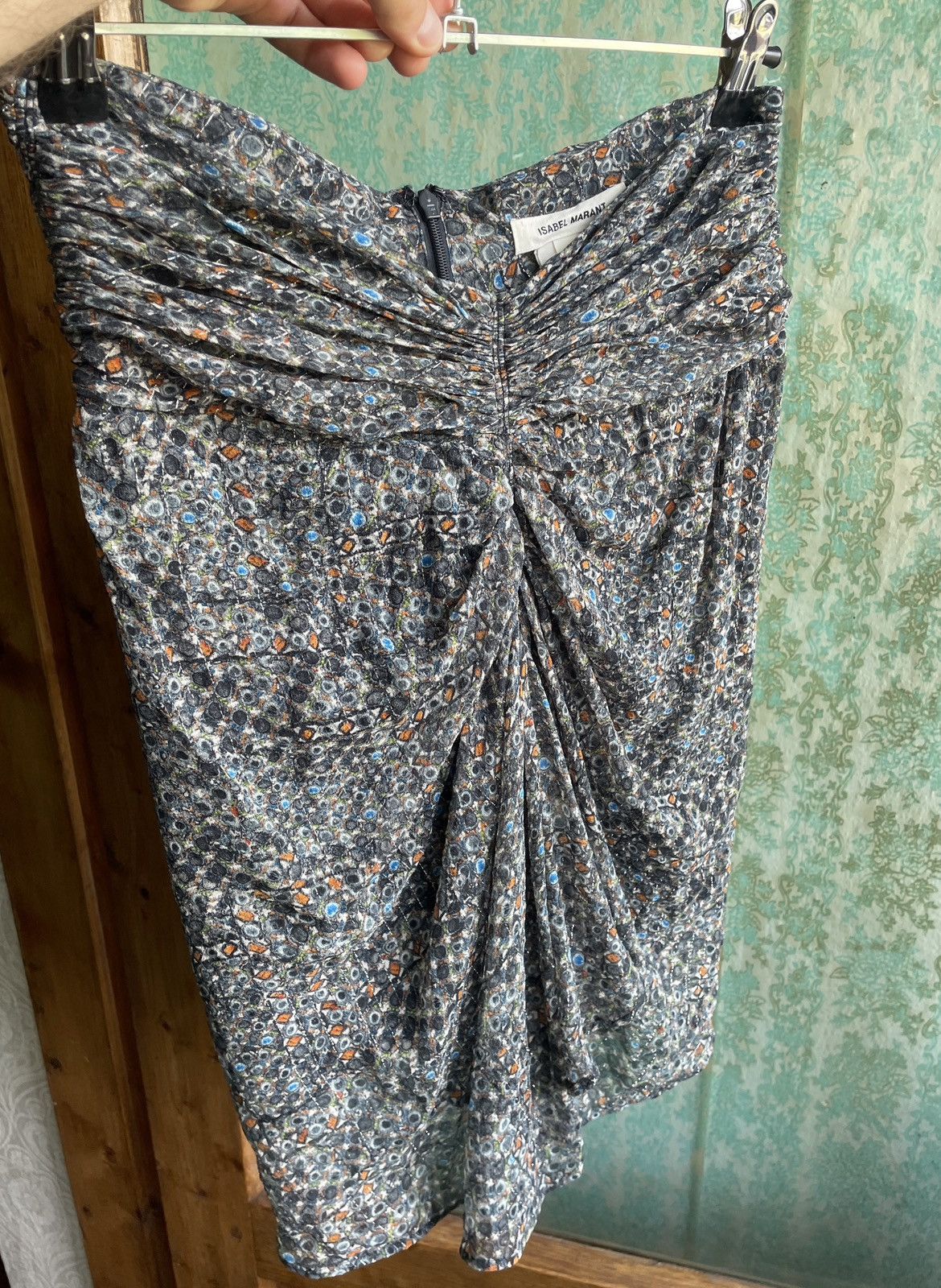H&M × Isabel Marant Isabel Marant x H&M Silk Skirt Jewel Tones On Black Pattern Size 30" / US 8 / IT 44 - 10 Thumbnail
