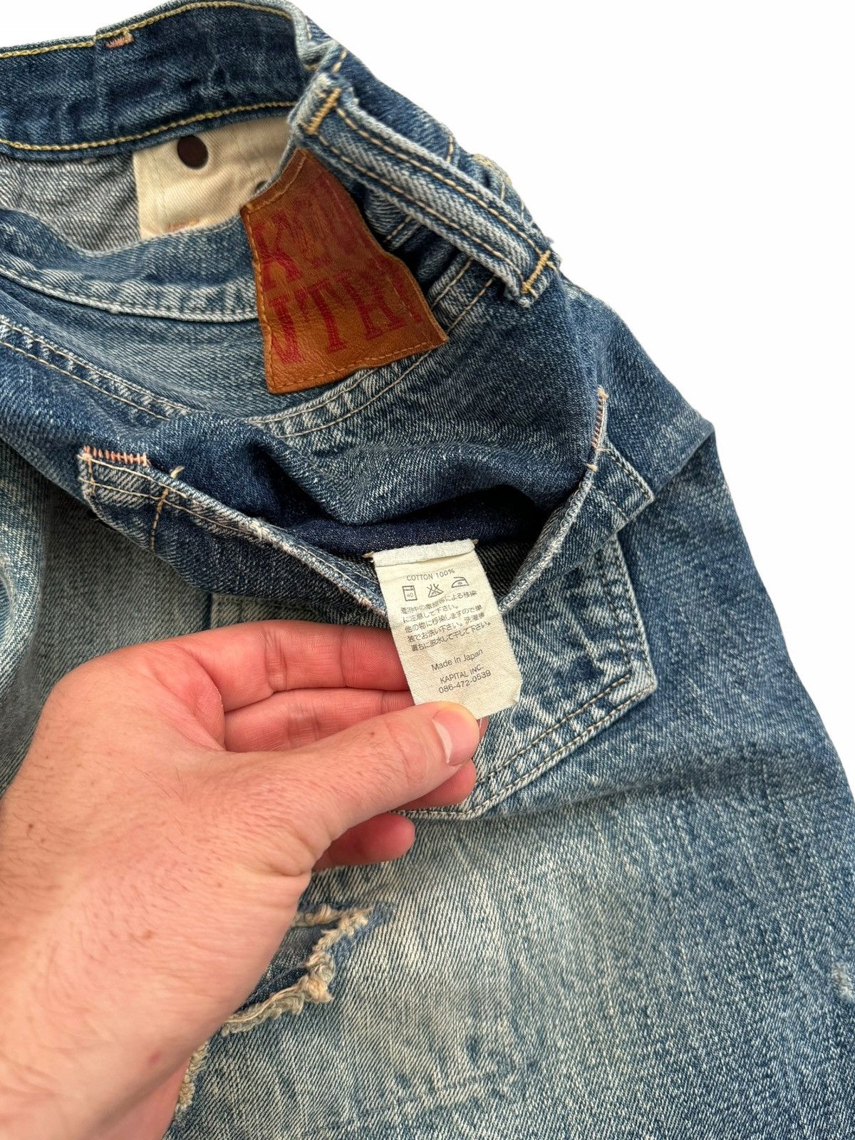 Kapital OG KIRO Kountry Boro Distressed Denim Size US 34 / EU 50 - 13 Thumbnail