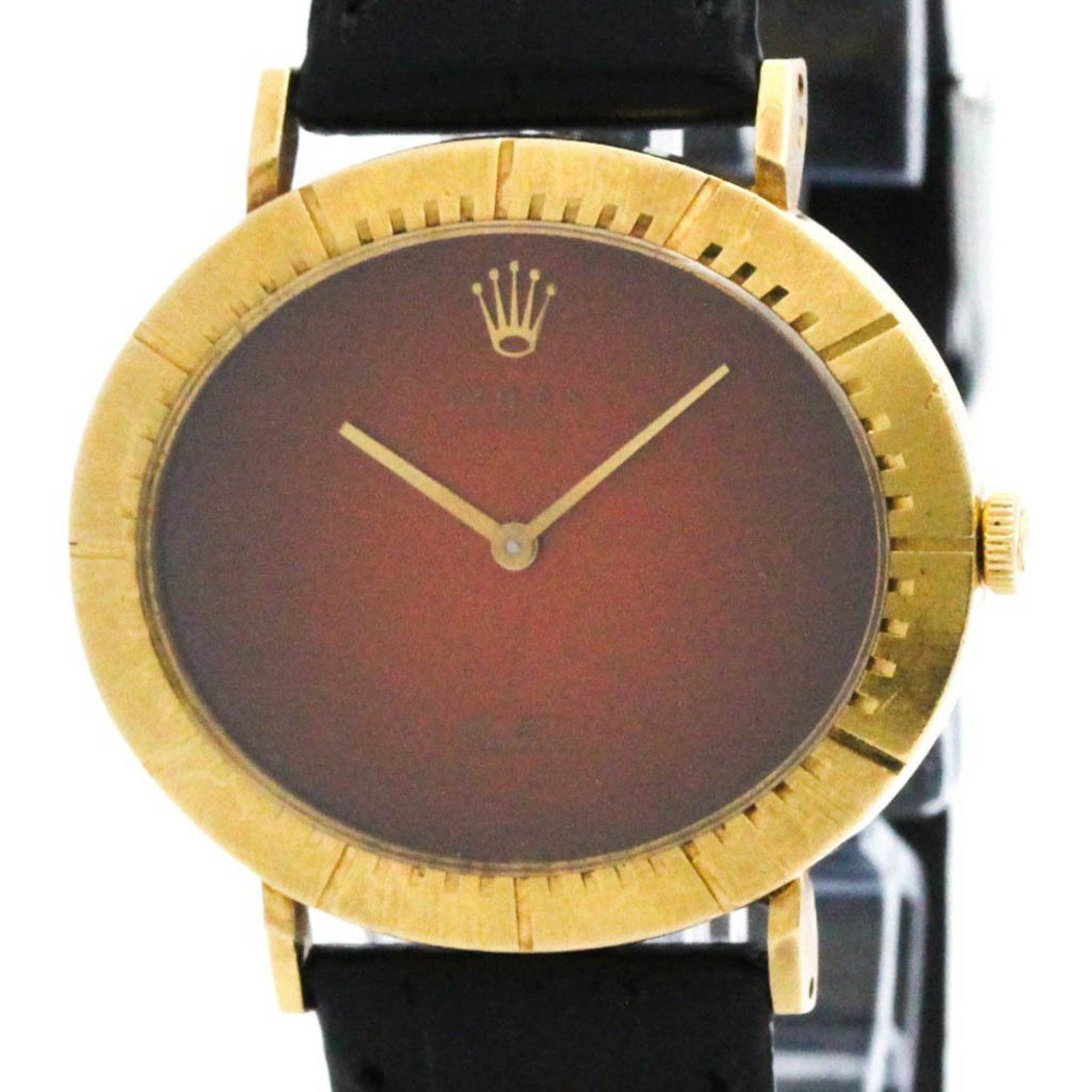 Rolex ROLEX Cellini 18K Gold Leather Hand-Winding Mens Watch 4083 BF579244 Size ONE SIZE - 1 Thumbnail