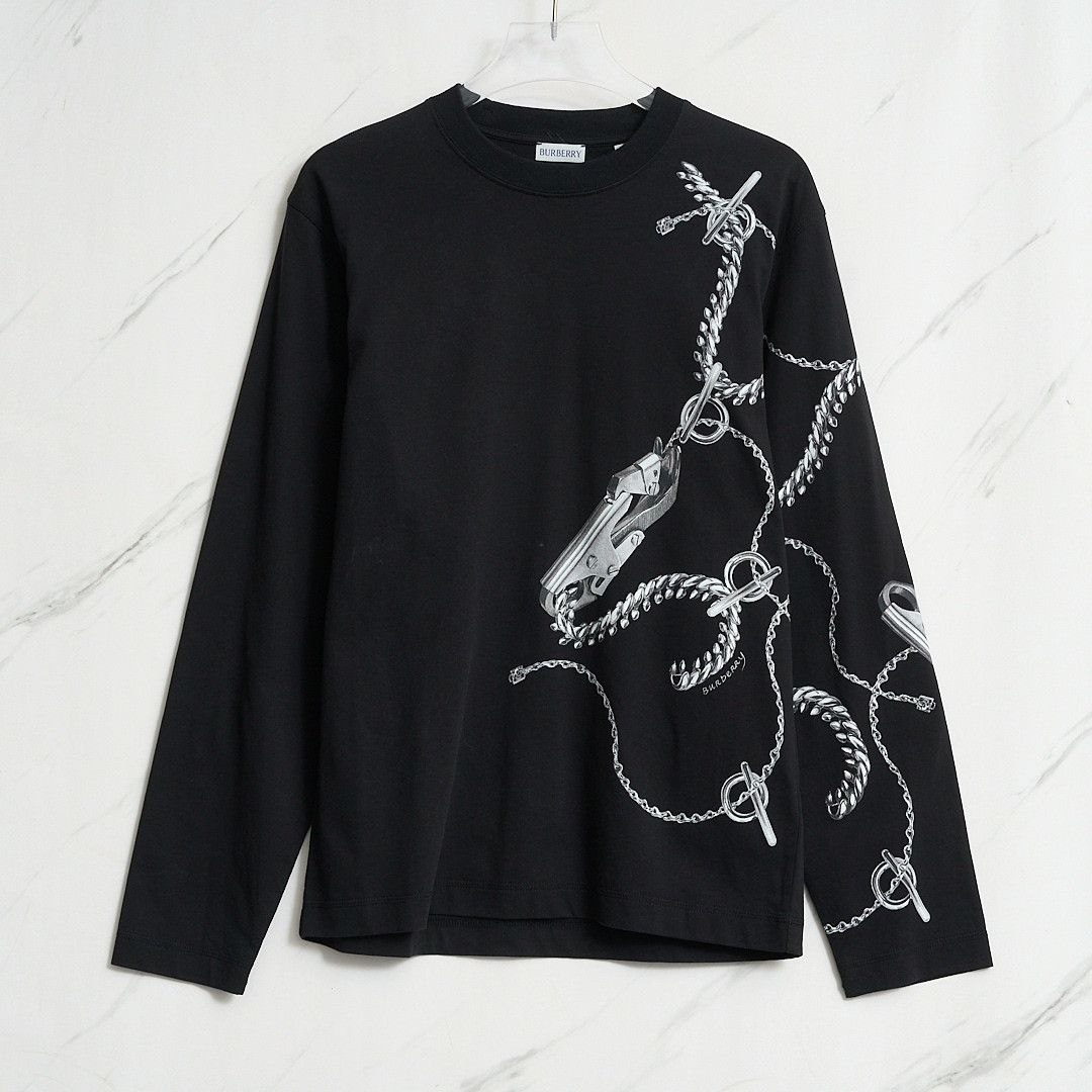 Burberry Burberry Men's Chain Print Long-Sleeve T-shirt Size US M / EU 48-50 / 2 - 1 Thumbnail