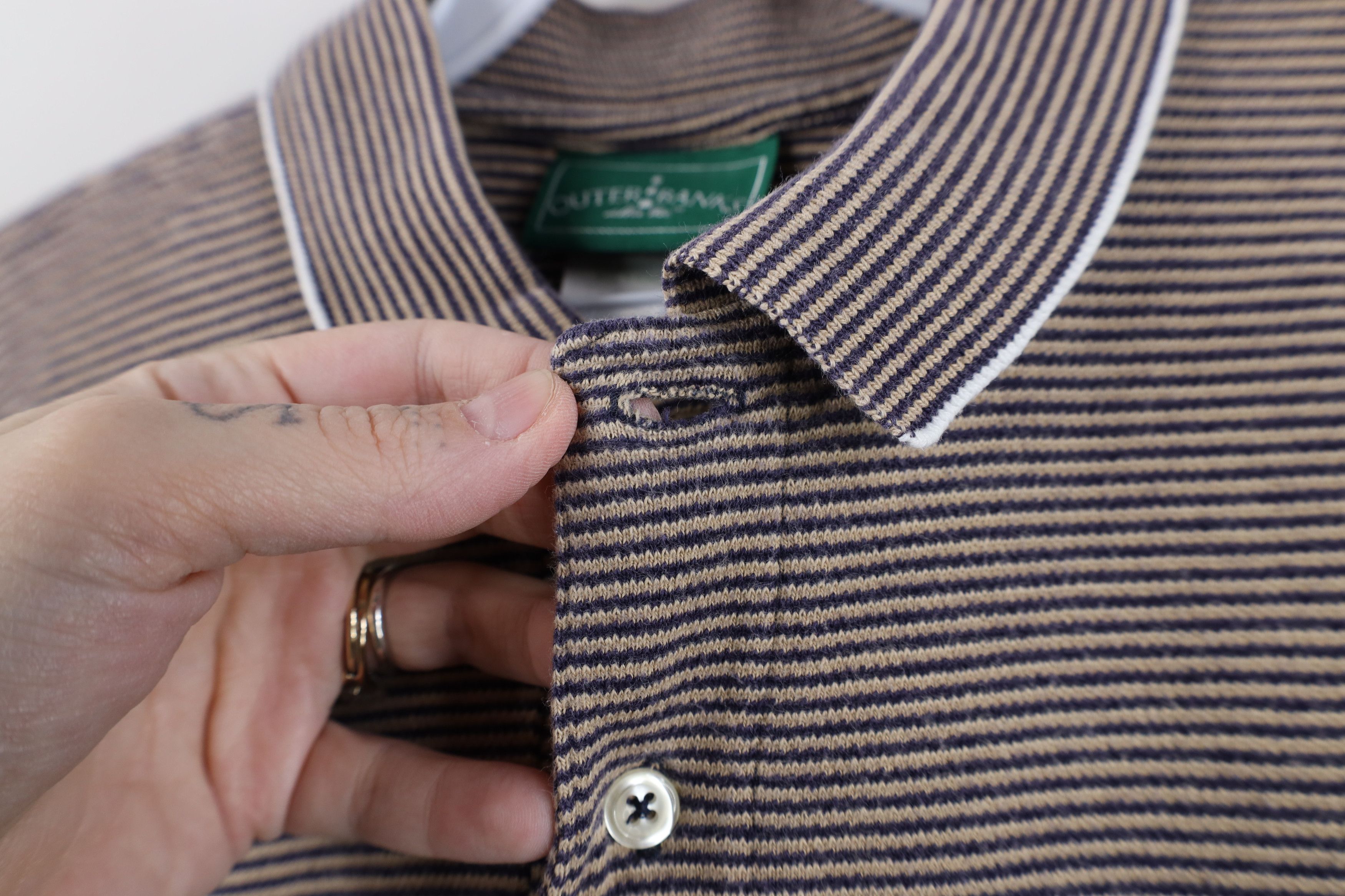 Vintage Vintage 90s Streetwear Striped Ribbed Knit Golf Polo Shirt Size US M / EU 48-50 / 2 - 5 Thumbnail