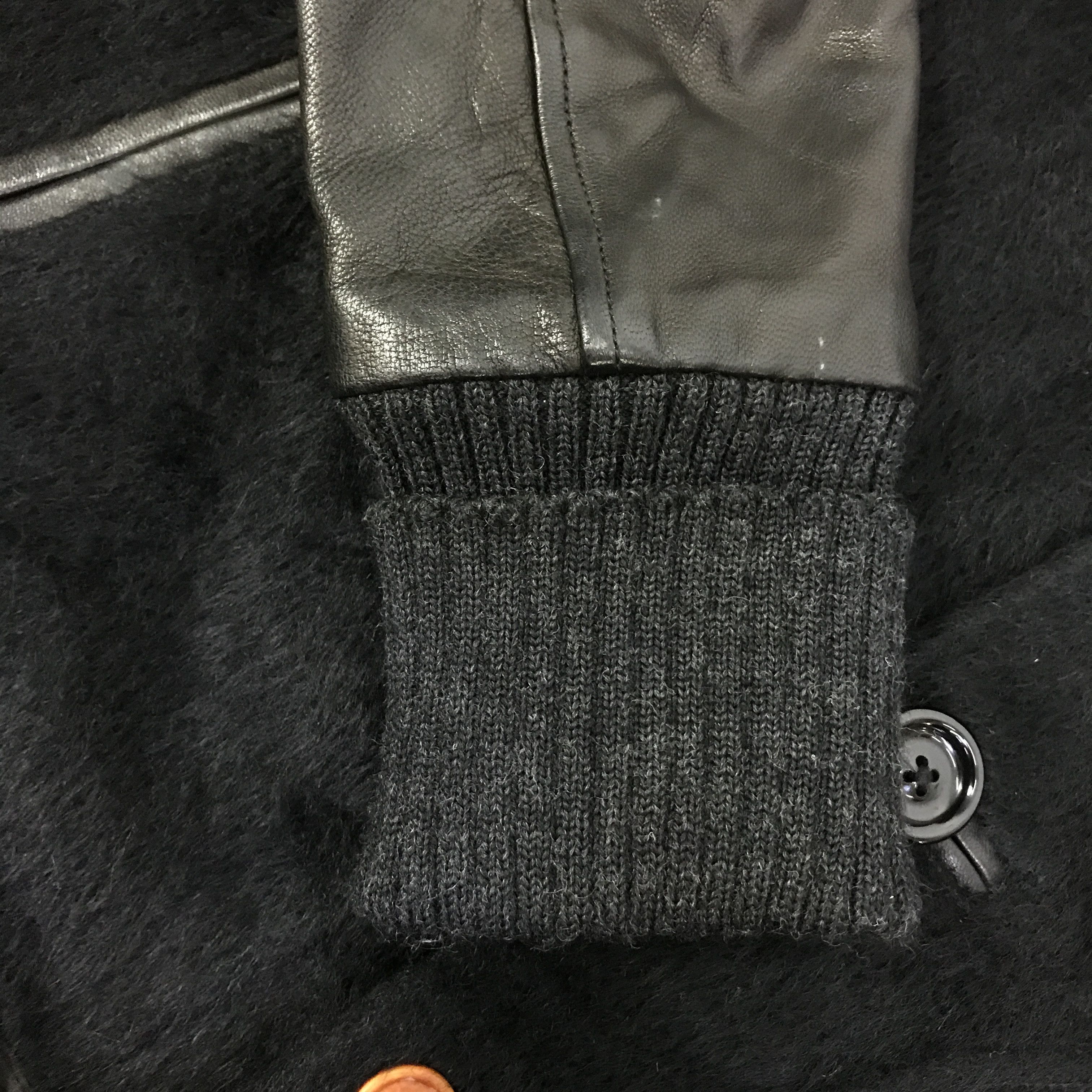 Japanese Brand slow gun and co. Fur Design sleeve Leather jacket K96B4 Size US M / EU 48-50 / 2 - 9 Thumbnail