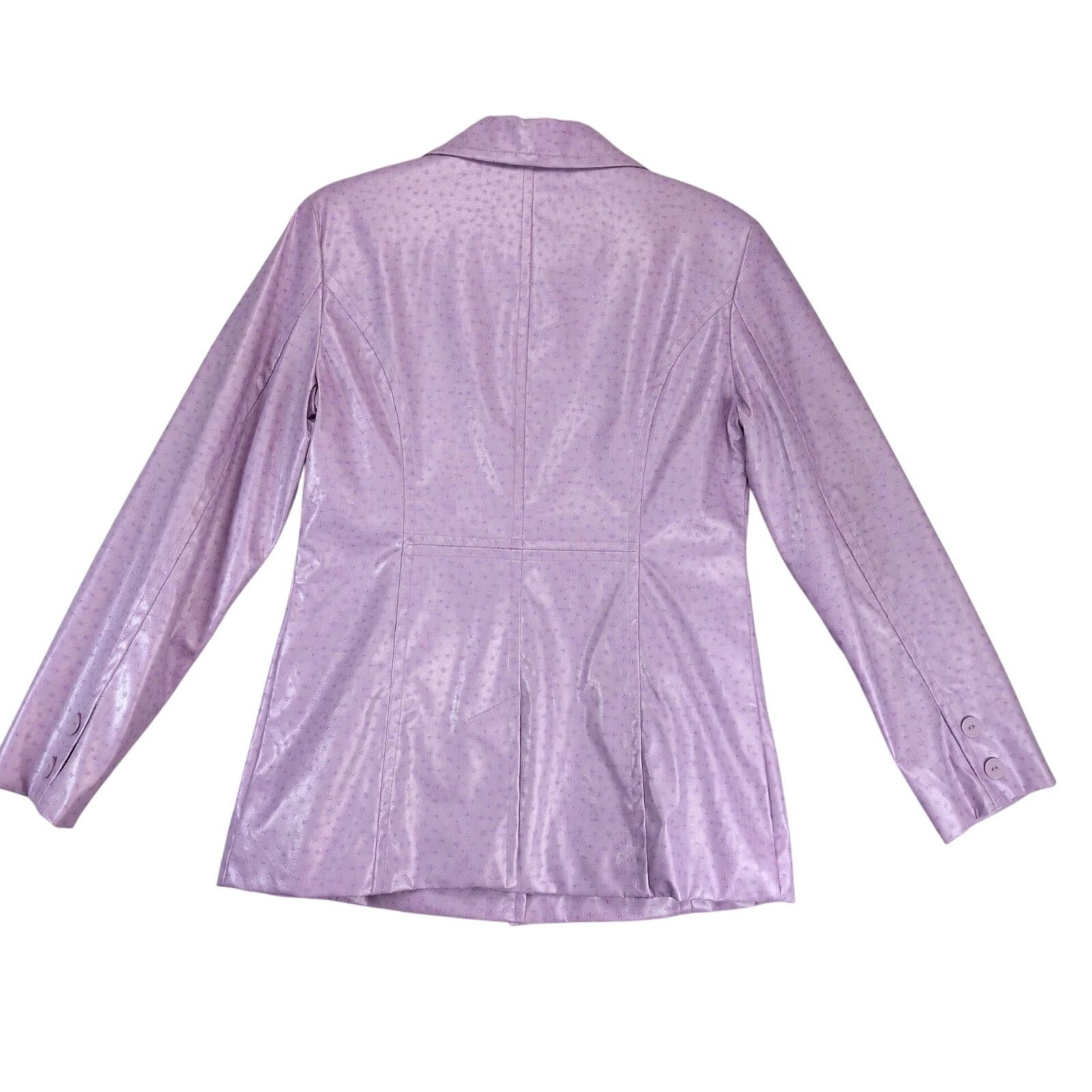 Other Static Purple Ostrich Embossed Faux Leather Coat Women's M Size M / US 6-8 / IT 42-44 - 2 Thumbnail