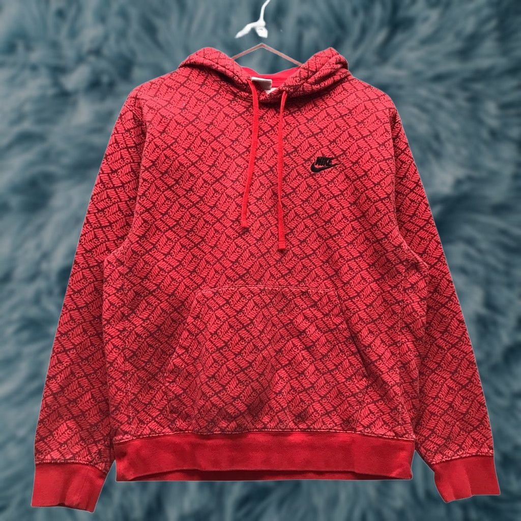 Nike Nike DM6911-657 Essentials AOP Fleece Sweatshirt Hoodie Mens M Red Black Hoodie Mens Medium Red Black Logo Size US M / EU 48-50 / 2 - 1 Thumbnail