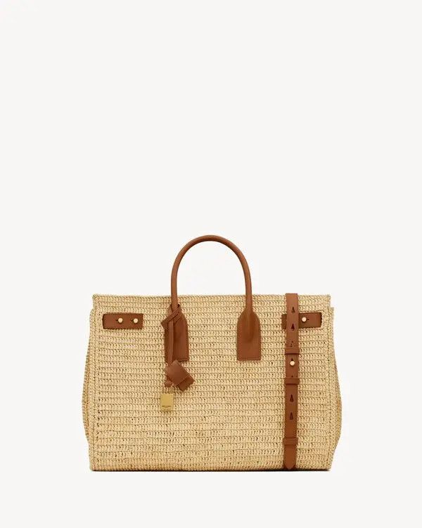 Saint Laurent Paris o1bcso1str0326 Size: OS/Sac De Jour Medium Raffia in Beige Size ONE SIZE - 1 Thumbnail