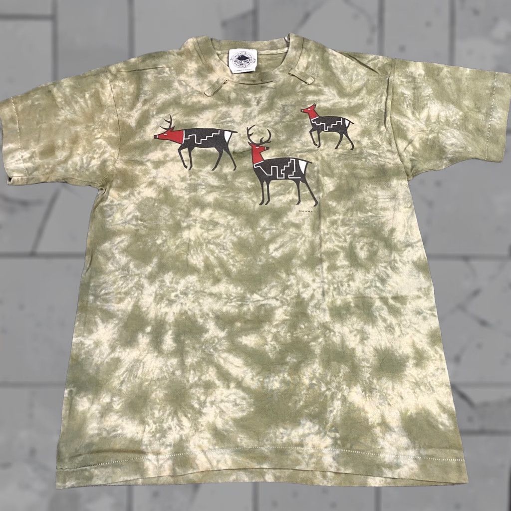 Vintage VINTAGE American Vintage Alaskan Art T-shirt Green L Crew Neck Short Sleeve Men Regular Cotton Jersey Tie Dye Graphic Print Size US L / EU 52-54 / 3 - 1 Thumbnail