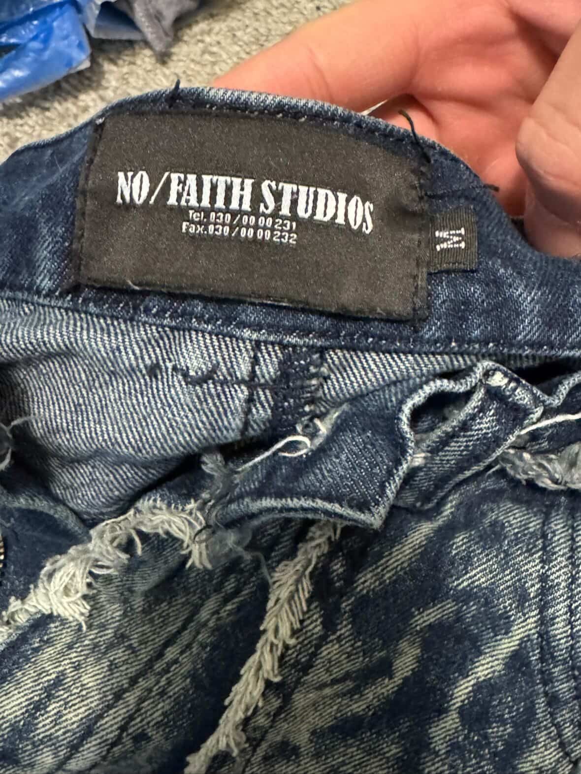 No Faith Studios FLARED DENIM 002 GREEN/BLUE Size US 32 / EU 48 - 3 Thumbnail