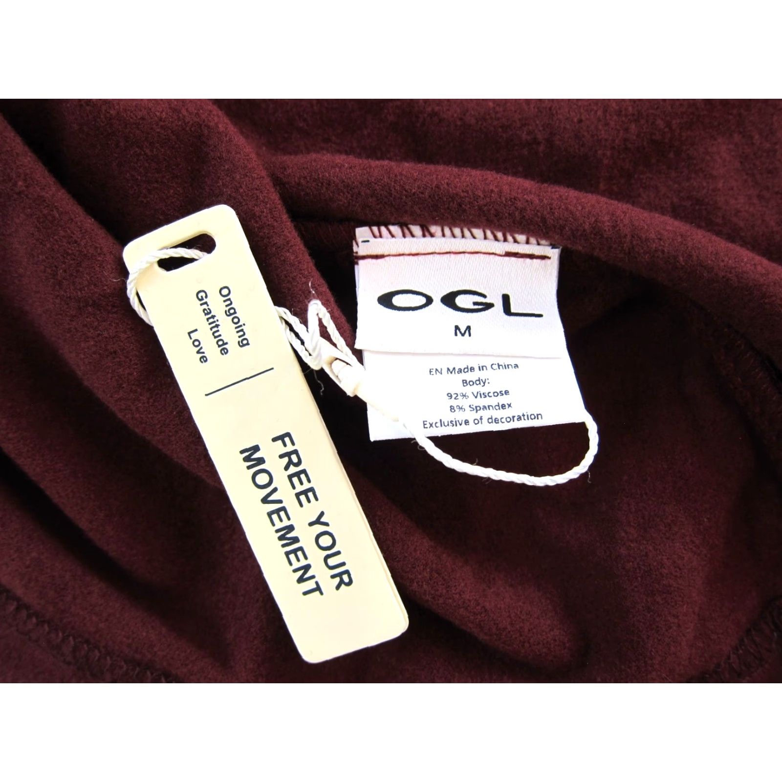 Vintage OGL NWT Merlot Red Rayon Stretch Long Sleeve Mock Neck Long Dress M Medium Dress Womens Size M / US 6-8 / IT 42-44 - 3 Thumbnail