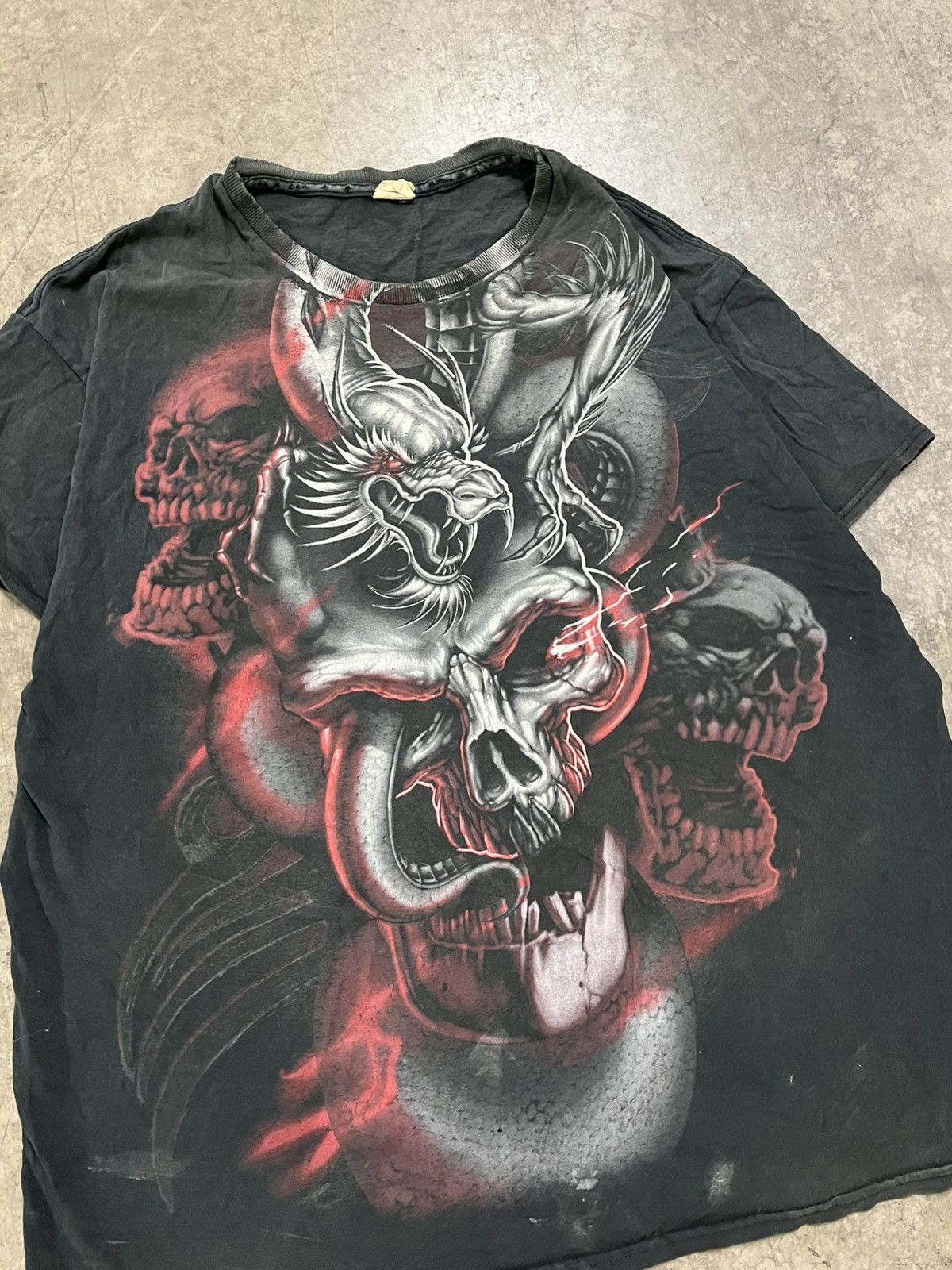 Affliction × JNCO × Tapout Y2k grunge opium skull dragon Jnco style tee hype rare Size US XL / EU 56 / 4 - 5 Thumbnail
