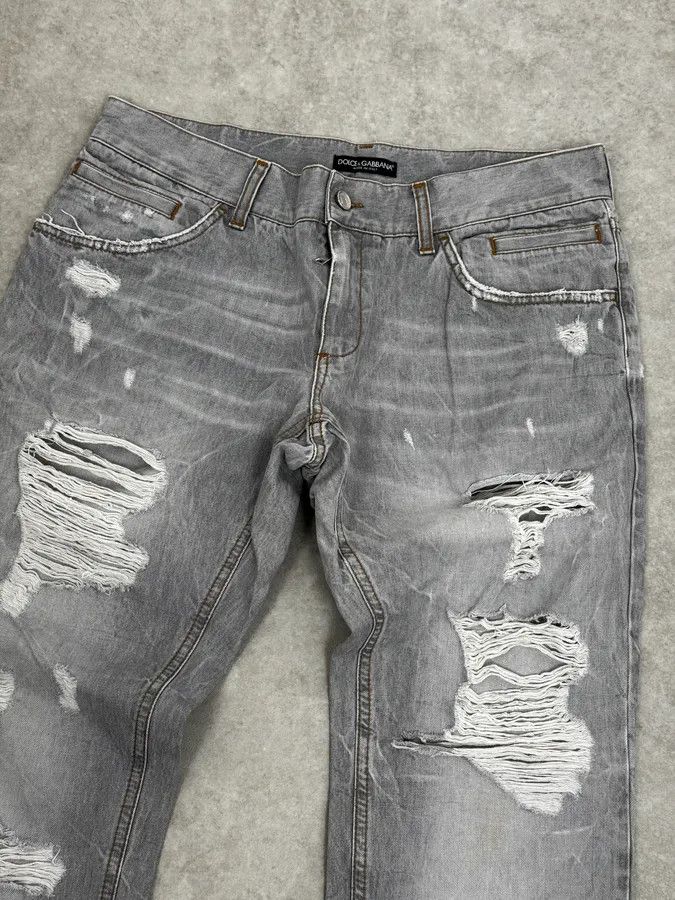 Dolce & Gabbana AW2010 Dolce & Gabbana Distressed Grey Denim Jeans Size 28" / US 6 / IT 42 - 6 Thumbnail