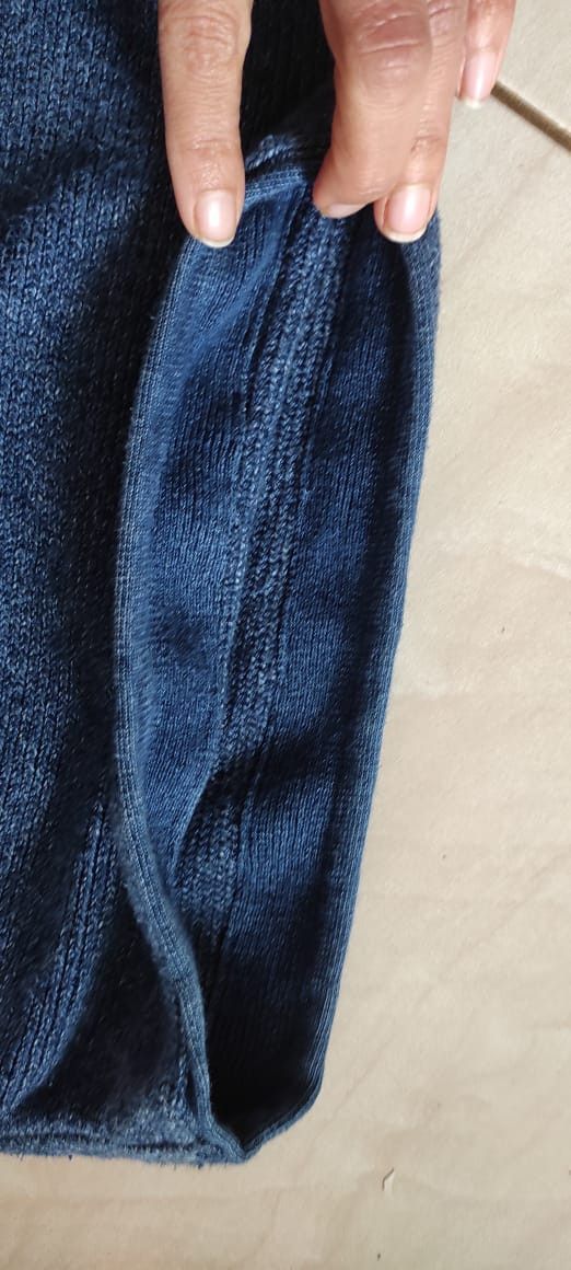 Vintage Blue Willis Spectacular Indigo Jean Denim Cable Cardigan XL Size US L / EU 52-54 / 3 - 14 Thumbnail