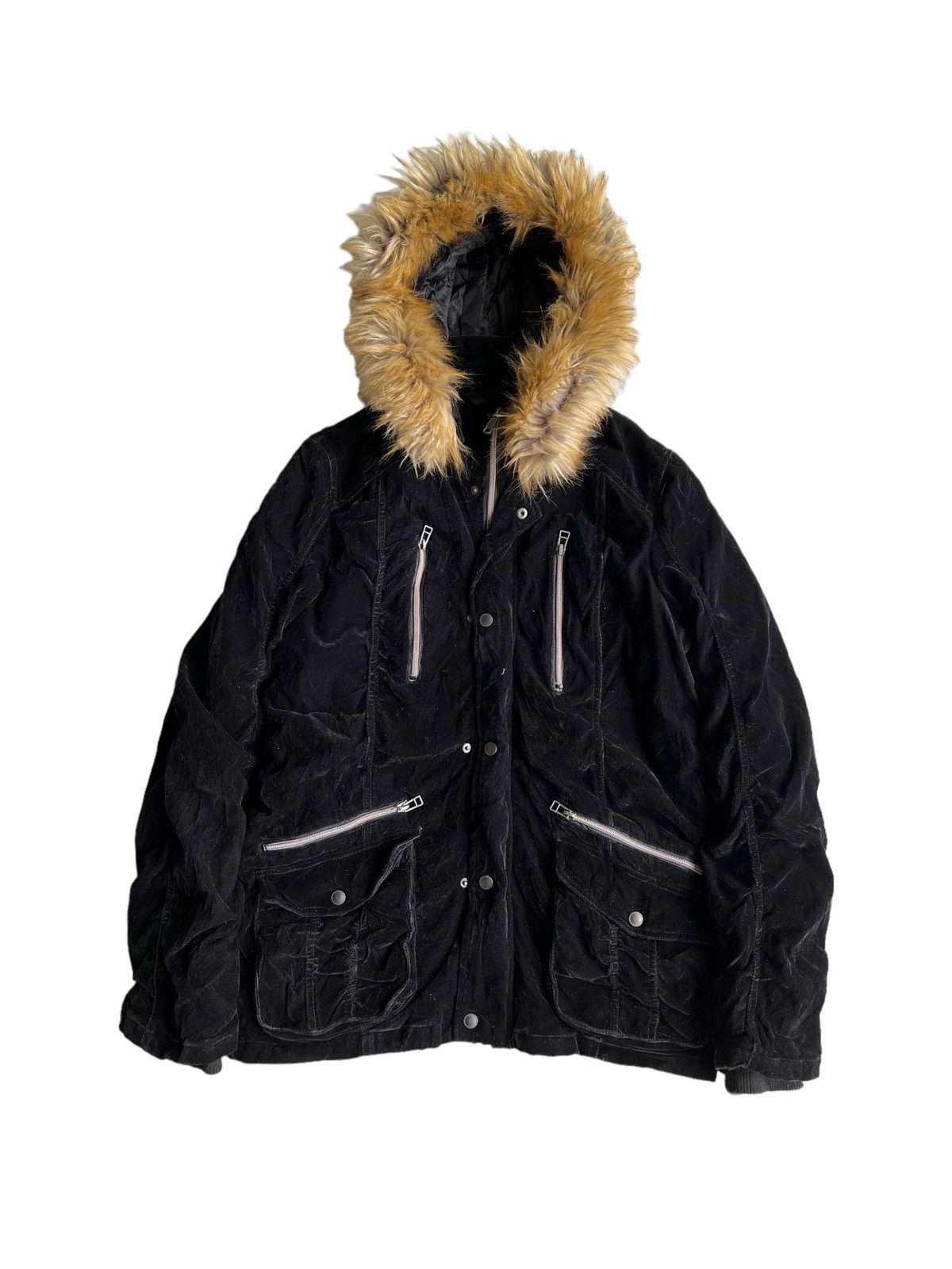 image of Archival Clothing x If Six Was Nine Spinalh - Japanese Velvet Fur Hooded Ifsixwasnine Lgb in Black 