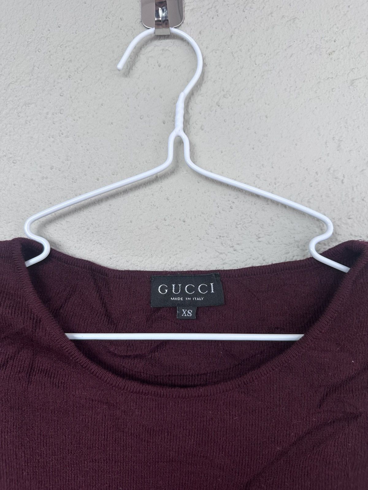 Gucci FW1996 Gucci by Tom Ford Burgundy Stretch Knit Wool Size XS / US 0-2 / IT 36-38 - 2 Thumbnail