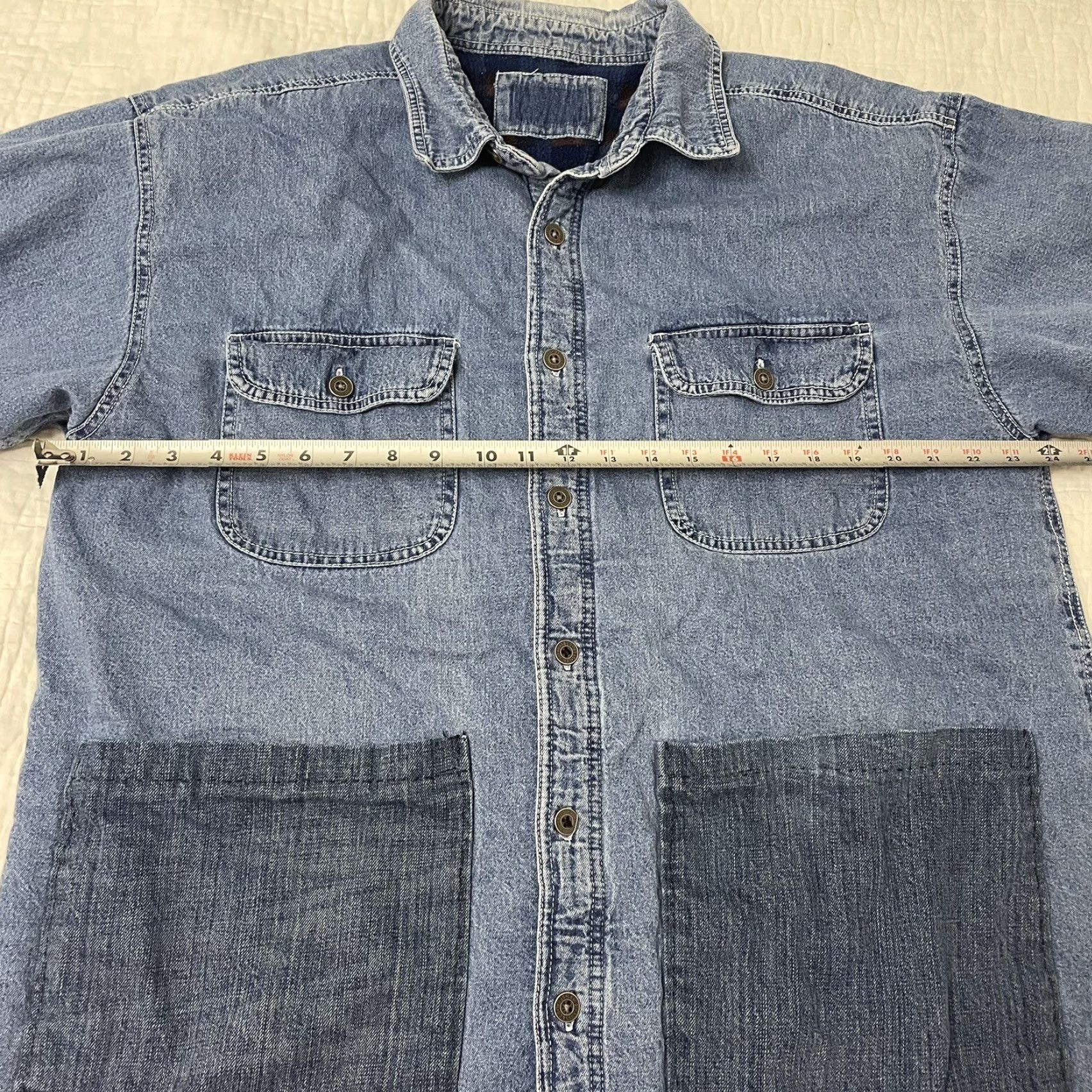 Levi's VINTAGE Levi's Trucker Jacket Denim Plaid Lined Blanket Fleece Large Size L Unisex Adults Blues USA 90s Grunge Customized Size US 33 - 4 Thumbnail