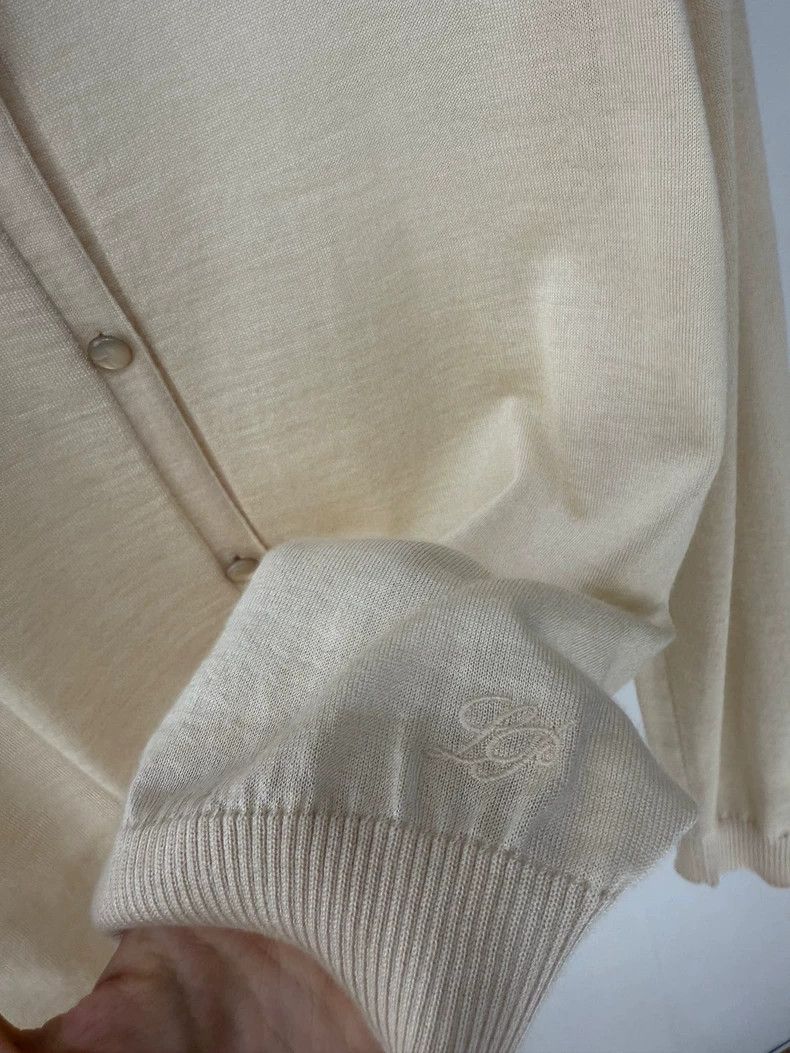 Loro Piana LORO PIANA Light beige silk cashmere cardigan with mother- Size M / US 6-8 / IT 42-44 - 3 Thumbnail