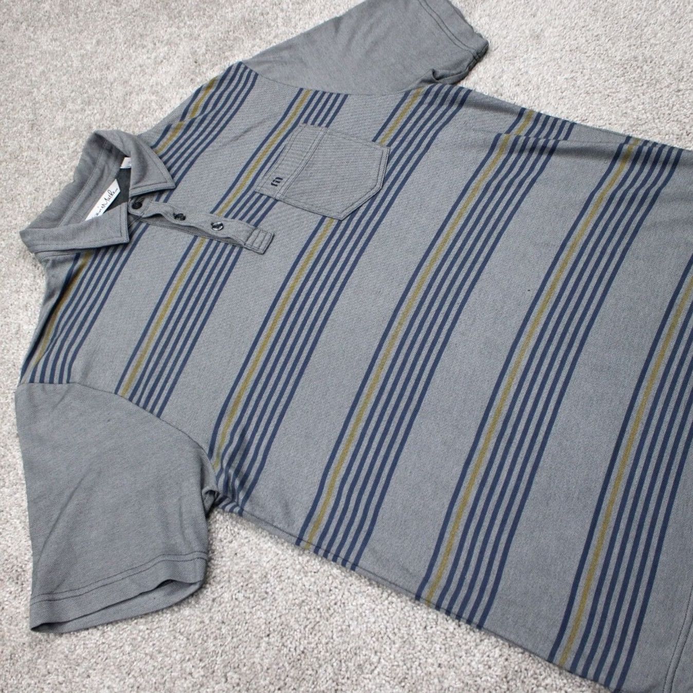 TravisMathew Travis Mathew Polo Shirt Mens Medium Gray Heather Pocket Golf Short Sleeve Size US M / EU 48-50 / 2 - 6 Thumbnail
