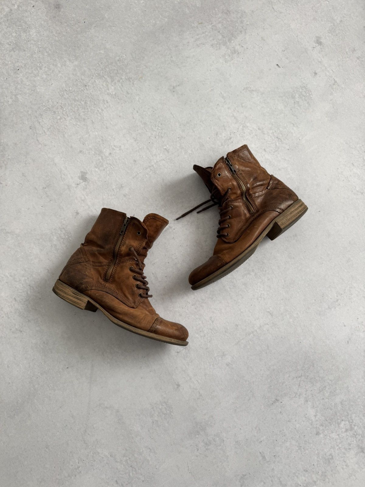 Japanese Brand Vintage Guildi Style Y2k Distressed Leather Anckle Boot Size US 10 / IT 40 - 1 Thumbnail