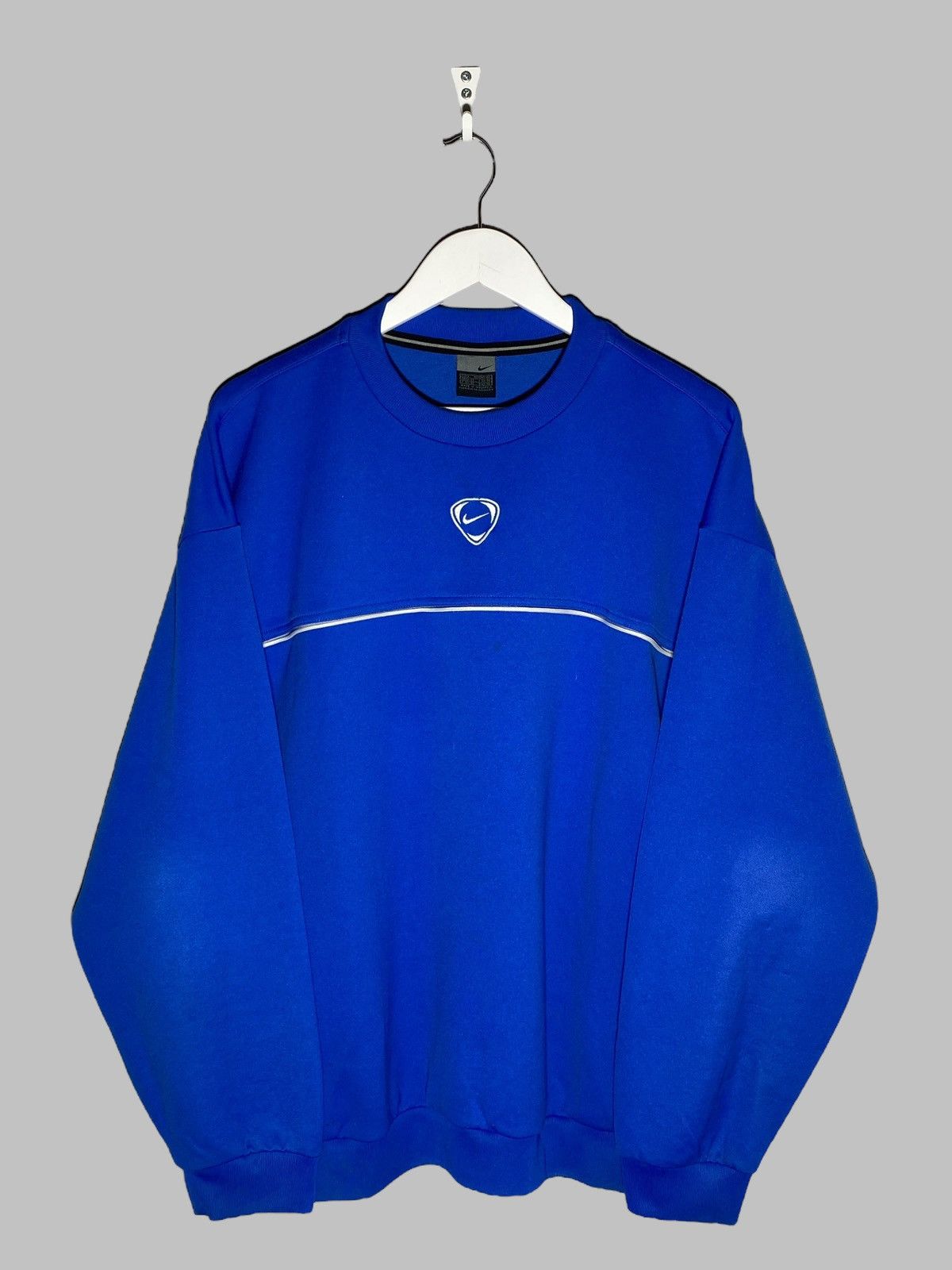 Nike 🔥 00s VINTAGE NIKE CREWNECK SWOOSH BLUE RARE Y2K SPORTS Size US L / EU 52-54 / 3 - 1 Thumbnail