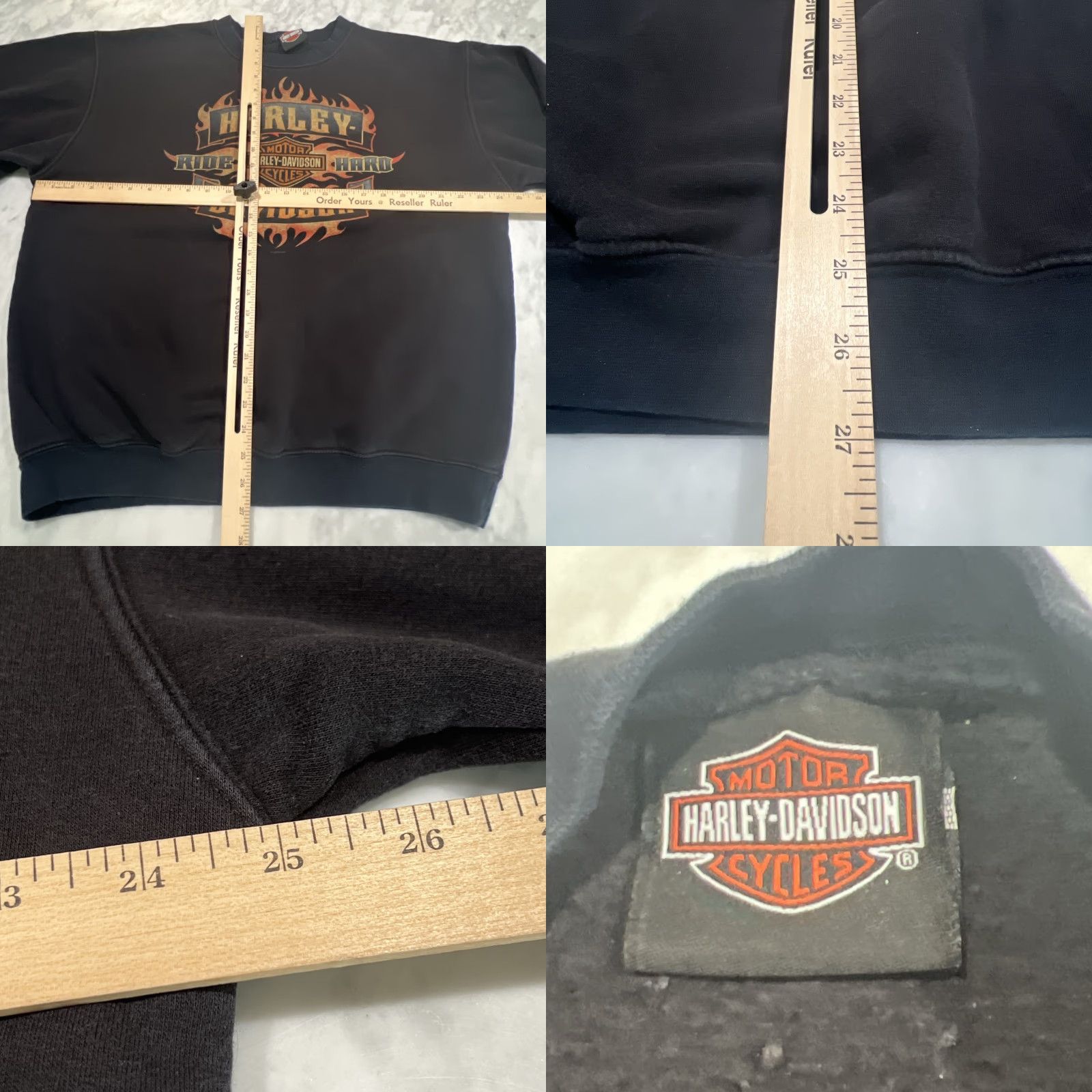 Harley Davidson Harley-Davidson Sweatshirt Men XL Black Phoenix AZ Flames Ride Hard Graphic Print Crew Neck Biker Motorcycle Pullover Size US XL / EU 56 / 4 - 9 Thumbnail