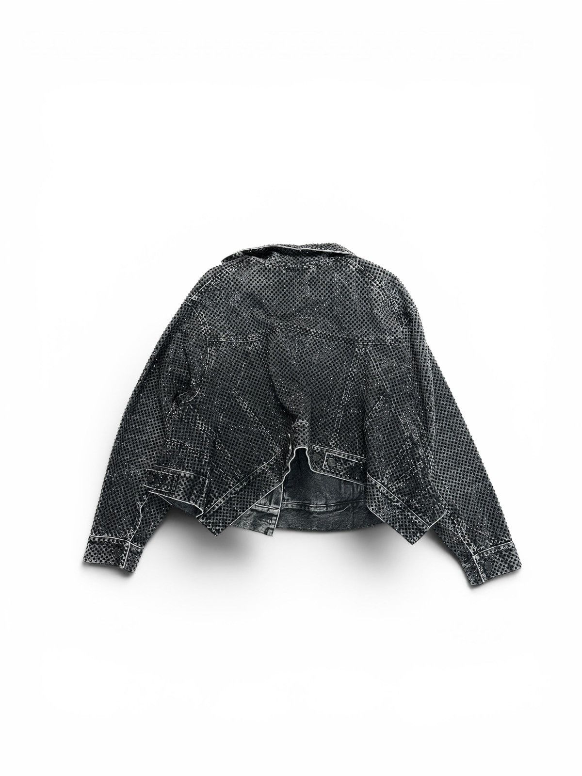 Balenciaga Balenciaga Asymmetrical Rhinestone Trucker Denim Jacket Size US S / EU 44-46 / 1 - 2 Thumbnail