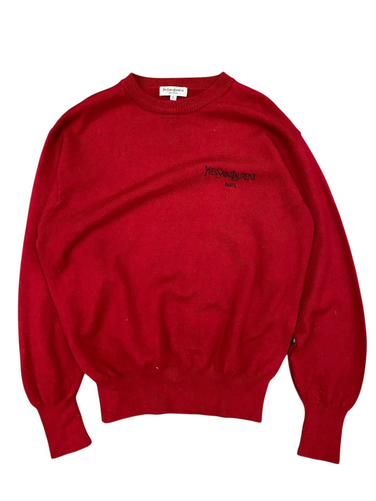 Yves Saint Laurent Vtg Yves Saint Laurent Pour Homme Knitwear Red Size US L / EU 52-54 / 3 - 1 Thumbnail