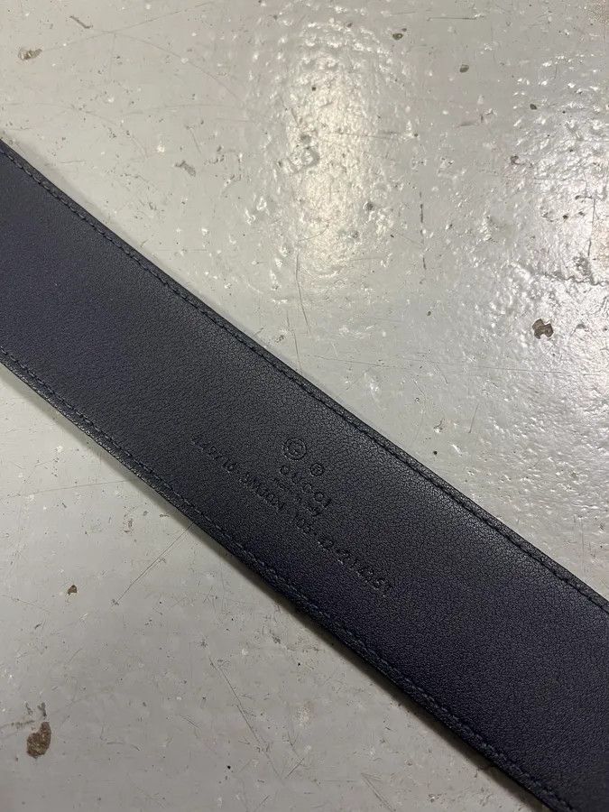 Gucci Gucci Navy Propaganda Leather Belt Size ONE SIZE - 10 Thumbnail