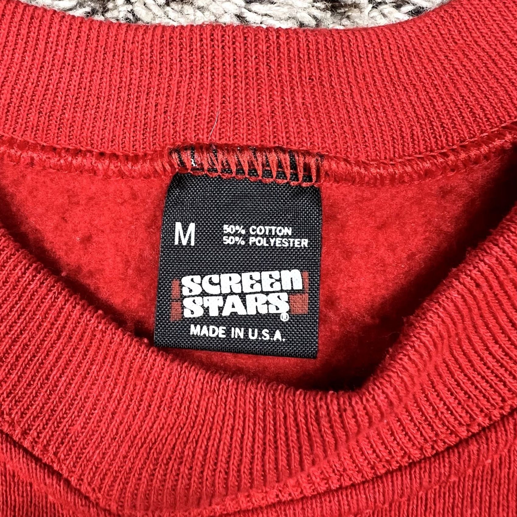 Vintage VINTAGE Screen Stars Sweatshirt Raglan Red 80s Big Cat Graphic Crewneck M Women Size M / US 6-8 / IT 42-44 - 2 Thumbnail