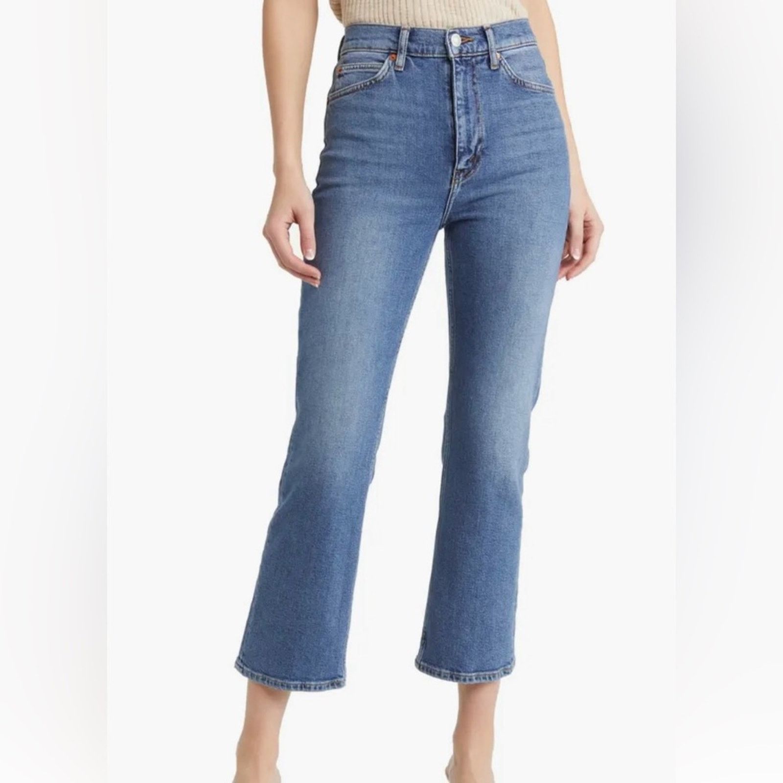 RE/DONE New! Re/Done 70s High Rise Crop Boot Jeans - 25 - $275 Size 25" / US 0 / IT 36 - 1 Thumbnail