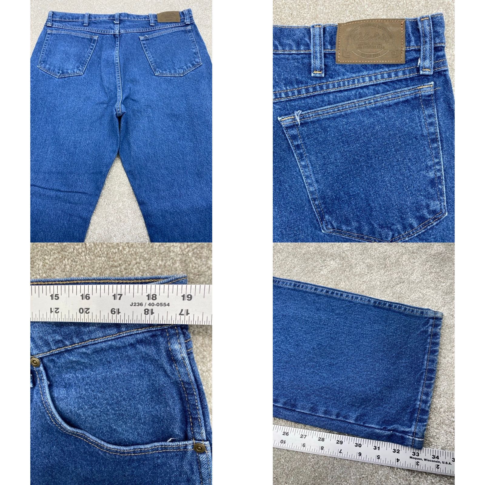 Vintage Cabela’s Jeans Men 38x34 Blue Denim Straight Relaxed Size US 38 / EU 54 - 8 Thumbnail