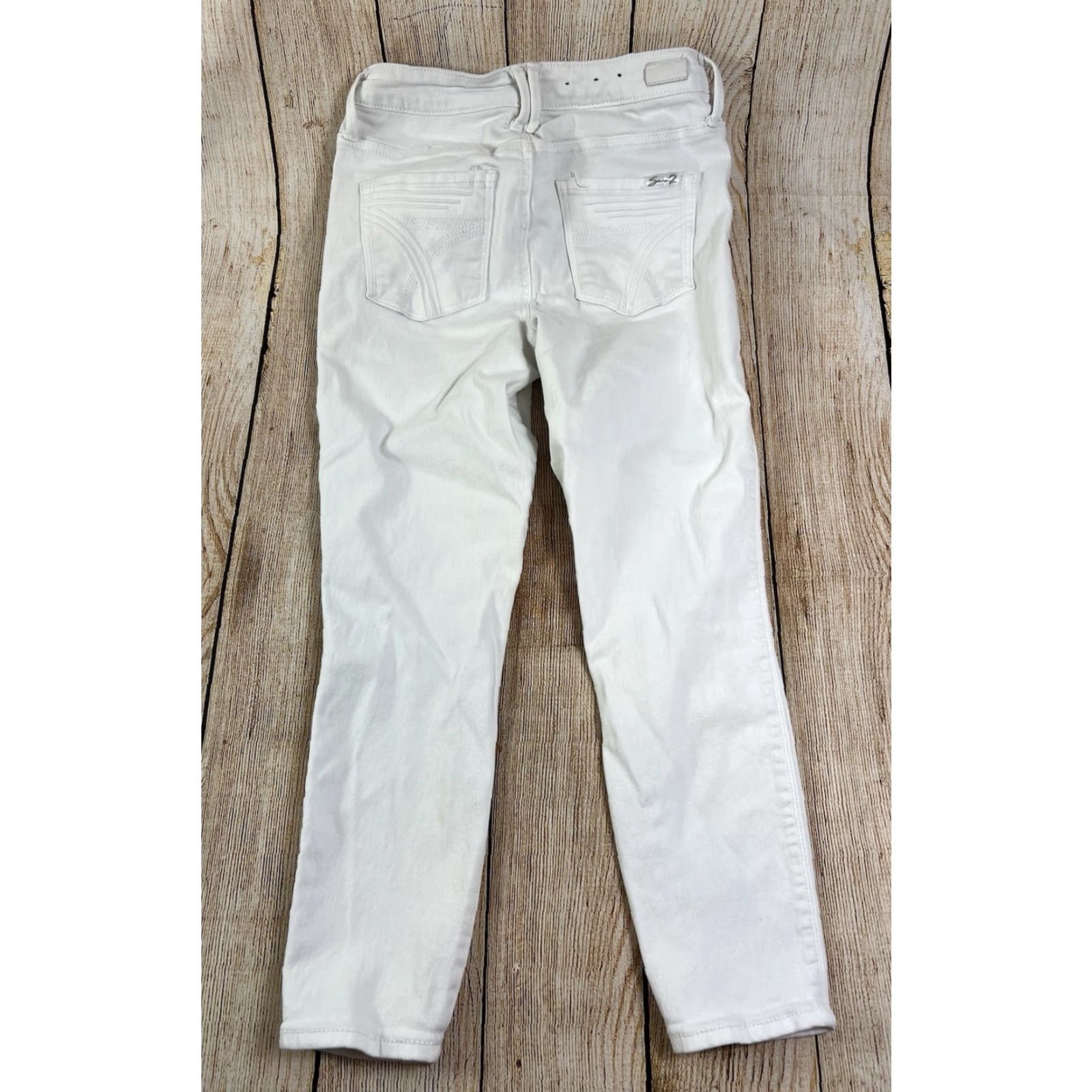 Vintage Seven7 White Dove Ankle Cropped Jeans Size 4 Slim Women Size 27" / US 4 / IT 40 - 2 Thumbnail