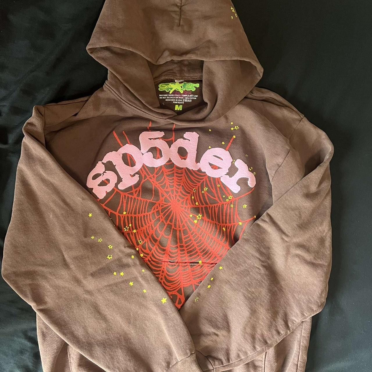 Spyder × Streetwear × Vintage SP5DER WEB LOGO HOODIE BROWN