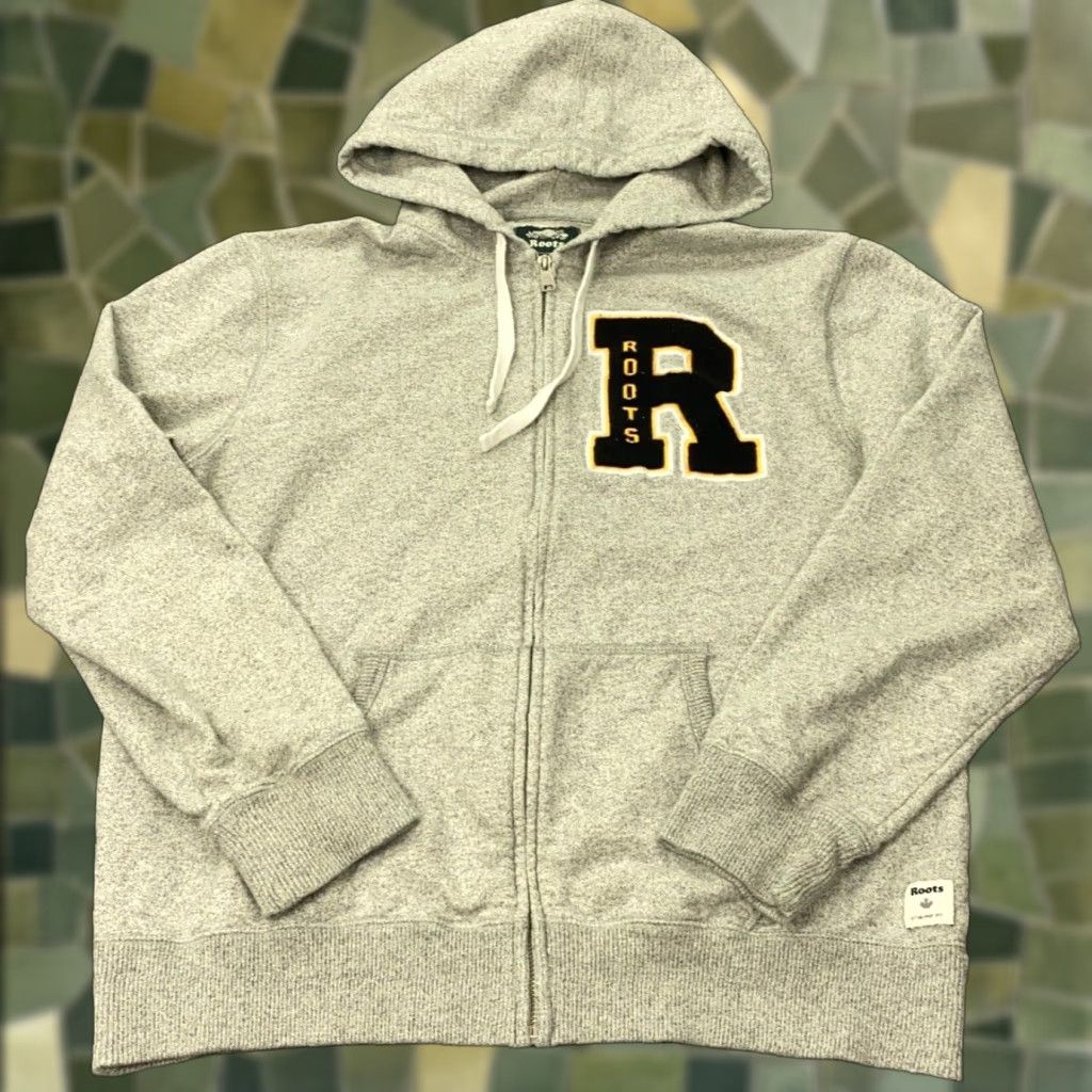 Roots VINTAGE Roots Zip Hoodie Mens Large Gray Sweatshirt Embroidered Sports Size US L / EU 52-54 / 3 - 1 Thumbnail
