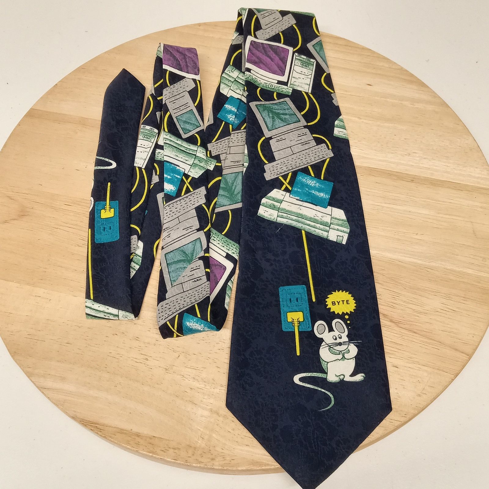 & Other Stories Vintage A. Rogers Tie Men's Techy Mouse Cartoon Computers Size ONE SIZE - 1 Thumbnail