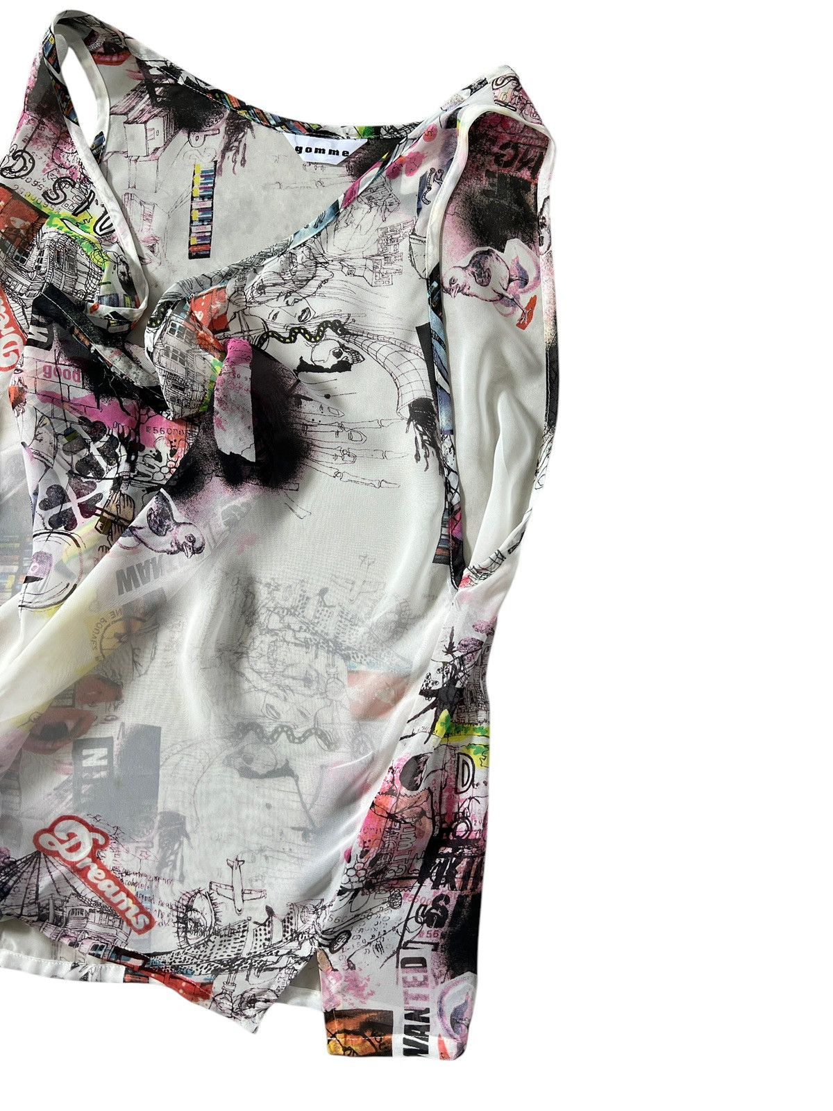 Comme des Garcons × Japanese Brand × gomme Gomme Homme Graffiti Art Printed Sleeveless Blouse Size M / US 6-8 / IT 42-44 - 12 Thumbnail