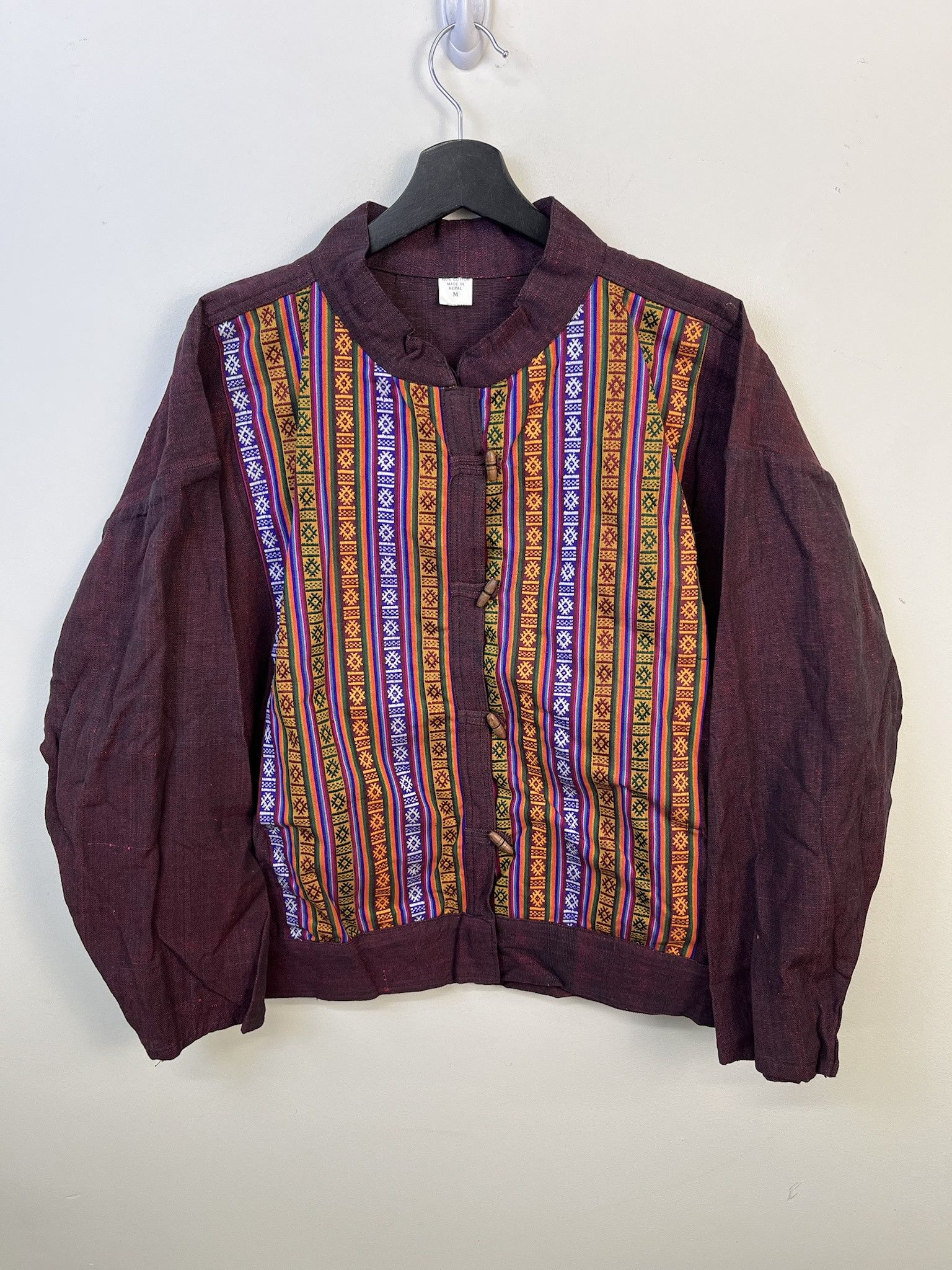 Flannel × Vintage Vintage Vest 1980s Nepalese Hand Made Patterned Striped Button Up Shirt Size M Size US M / EU 48-50 / 2 - 1 Thumbnail