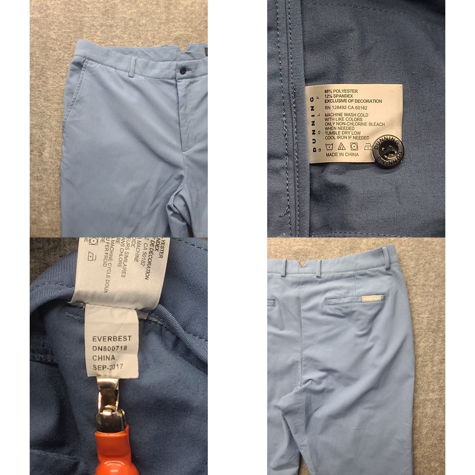 Vintage Dunning Pants Mens 36x32 Straight Leg Performance Golf Chino Size US 36 / EU 52 - 8 Thumbnail