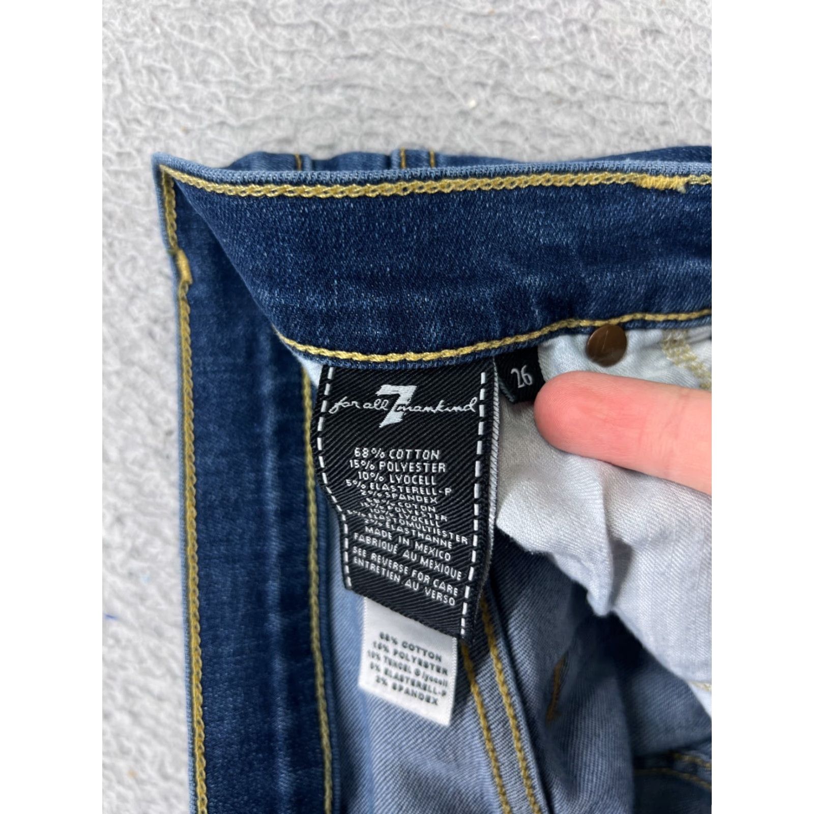 7 For All Mankind 7 For All Mankind Jeans Women 26 Blue Low Rise Skinny Tapered Cotton Blend Jeans Ladies 26 Blue Dark Denim 7 For All Mankind Womens Jeans - Size 26" / US 2 / IT 38 - 4 Thumbnail