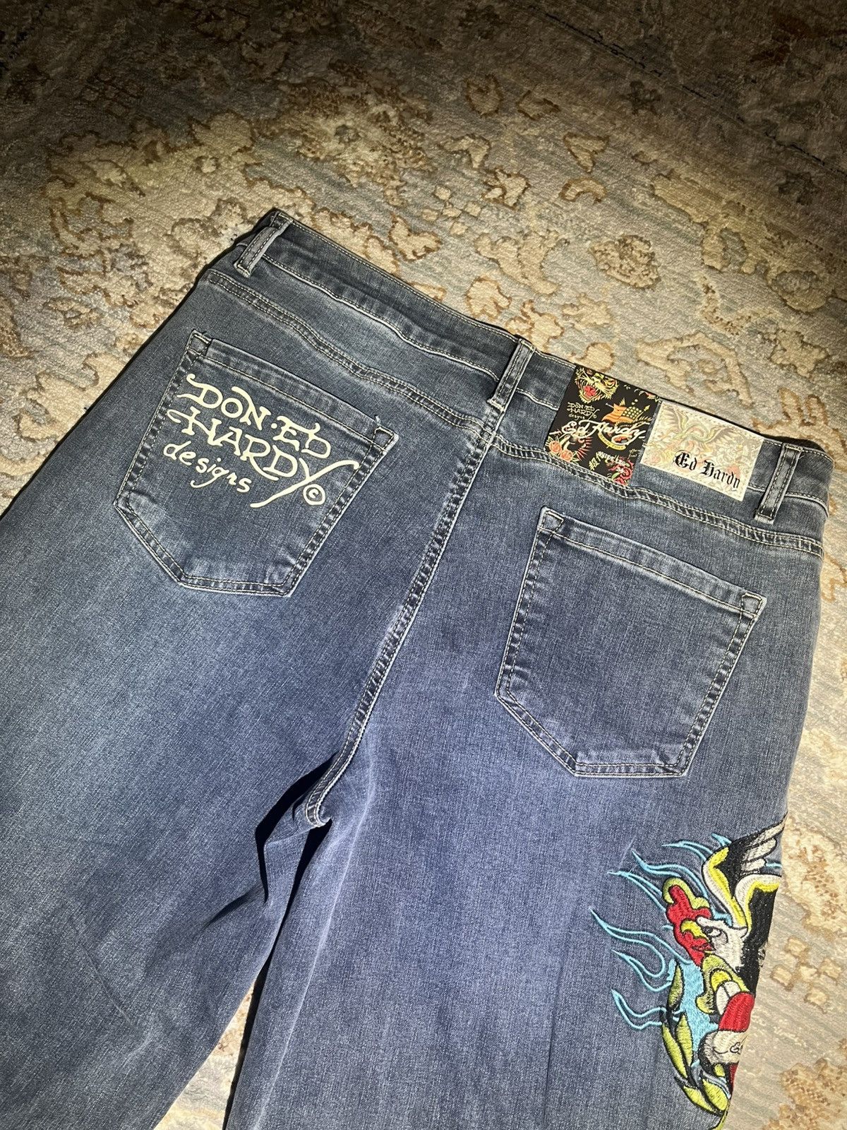 Ed Hardy ED HARDY GRAPHIC BAGGY PANTS NWT 34x32 Size US 34 / EU 50 - 4 Thumbnail