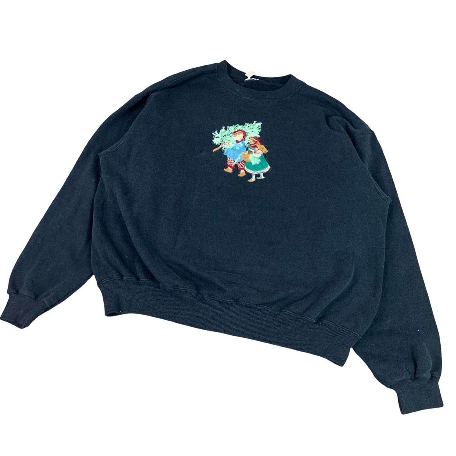 American Retro × Vintage Vintage Cottagecore Embroidered Holiday Christmas Sweatshirt Size L / US 10 / IT 46 - 2 Thumbnail